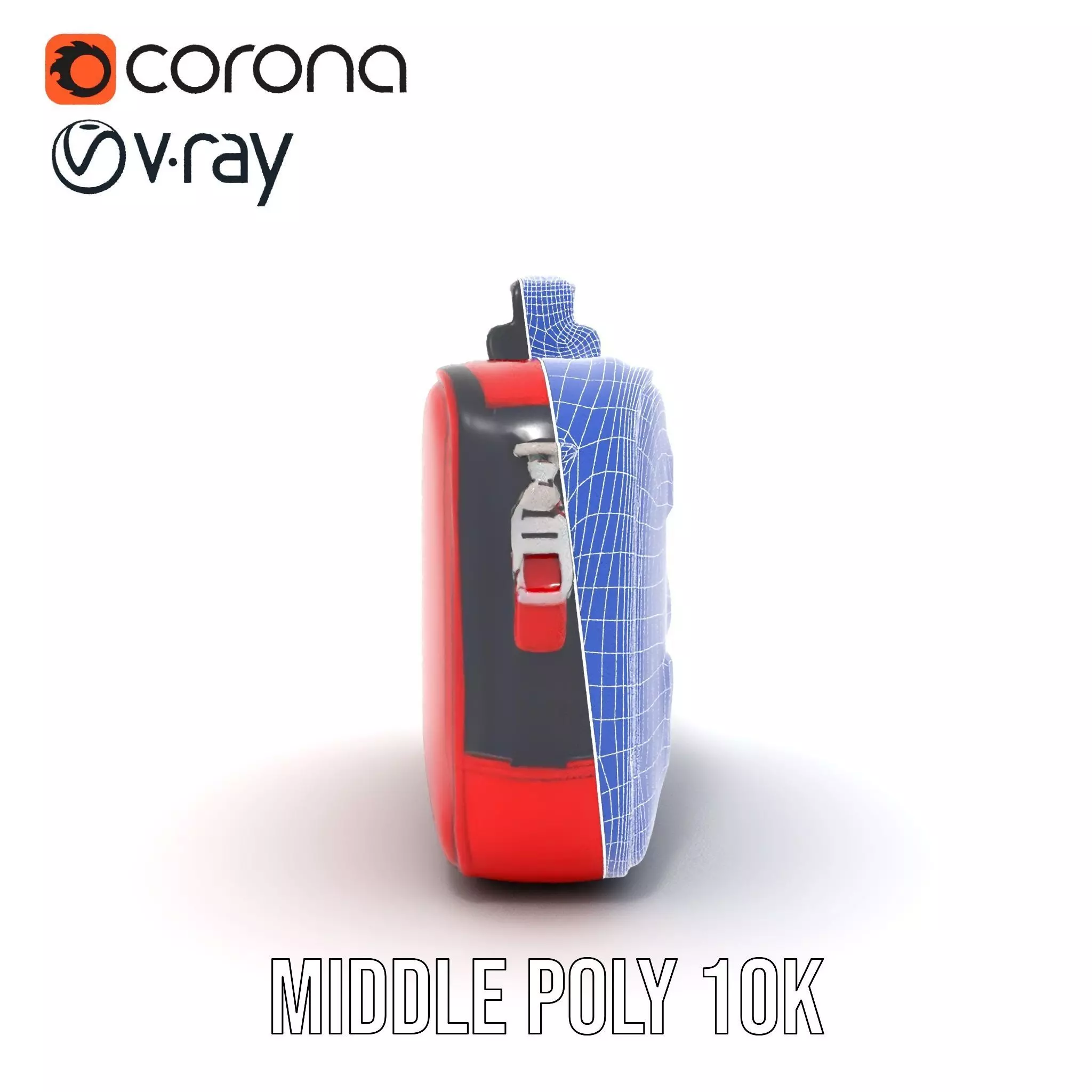 Emergency Medical Kit Model Pack Portable Red First Aid Bag Low-poly 3D model_31