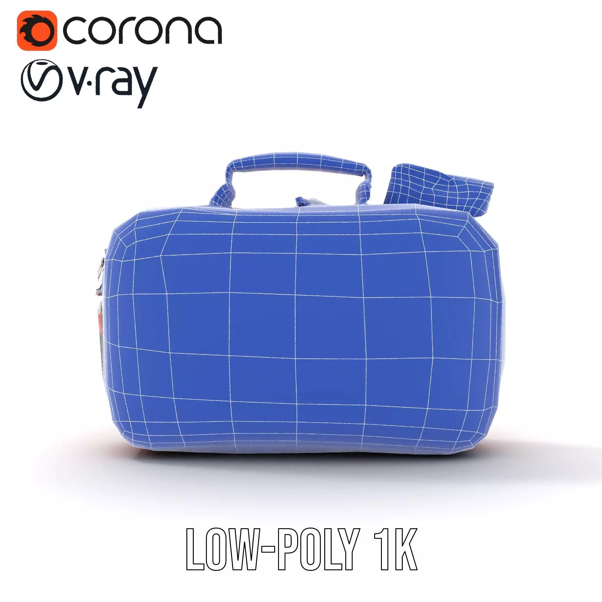 Emergency Medical Kit Model Pack Portable Red First Aid Bag Low-poly 3D model_32