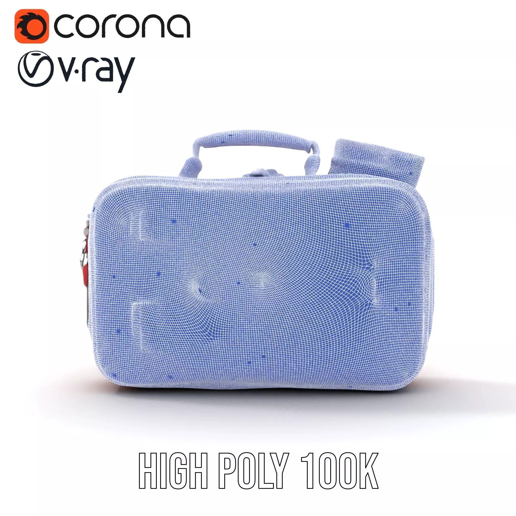 Emergency Medical Kit Model Pack Portable Red First Aid Bag Low-poly 3D model_34