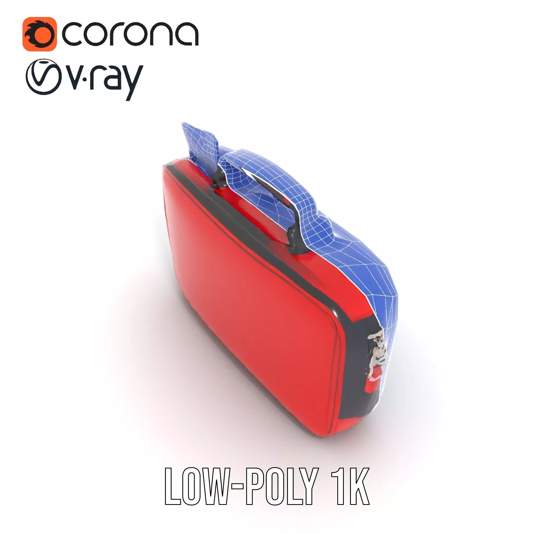 Emergency Medical Kit Model Pack Portable Red First Aid Bag Low-poly 3D model_20