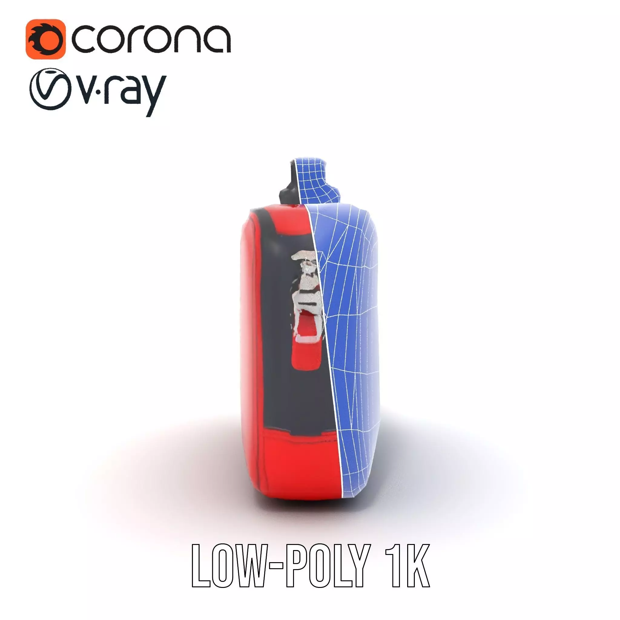 Emergency Medical Kit Model Pack Portable Red First Aid Bag Low-poly 3D model_29