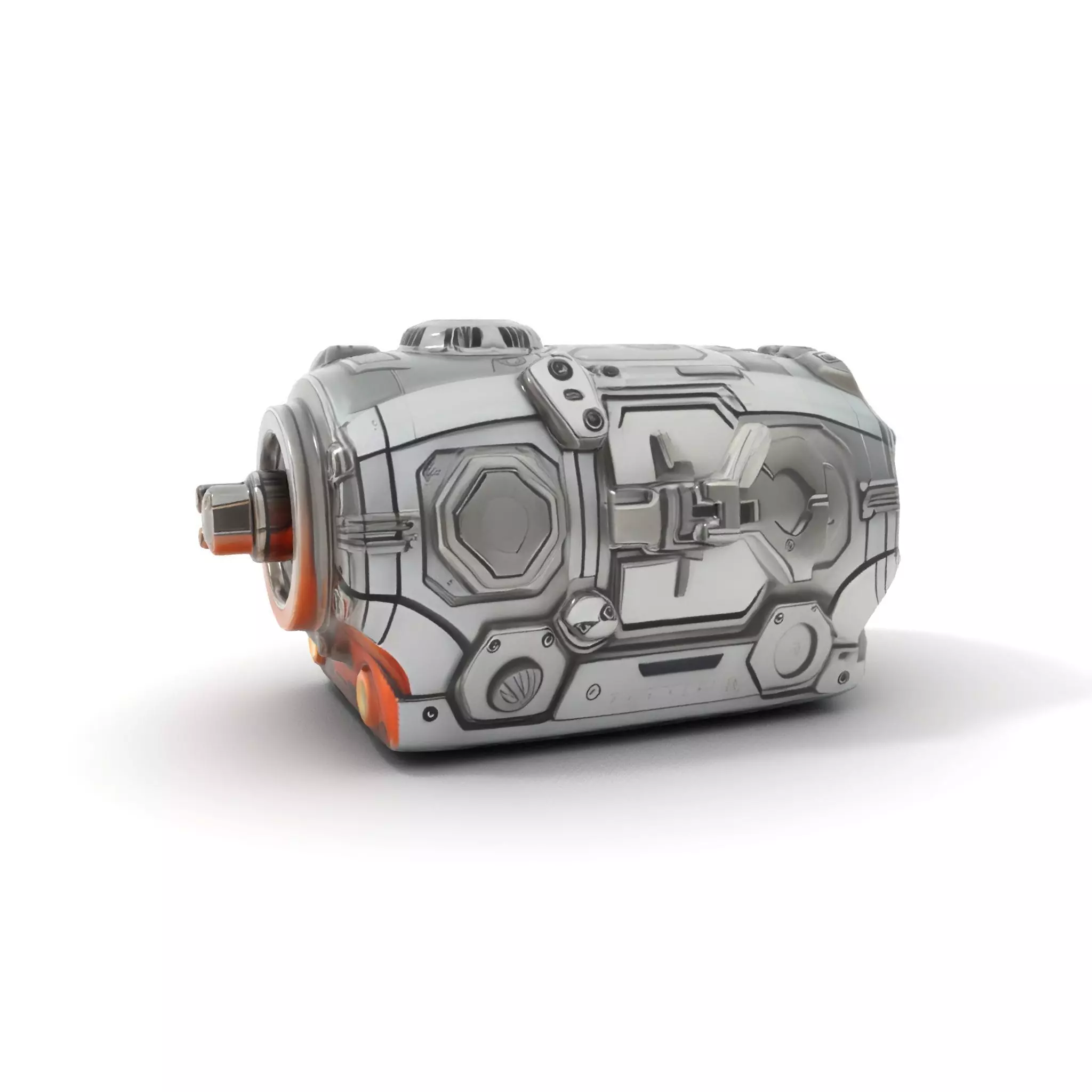 Futuristic Mechanical Cylinder Model Pack Low-poly 3D model_6