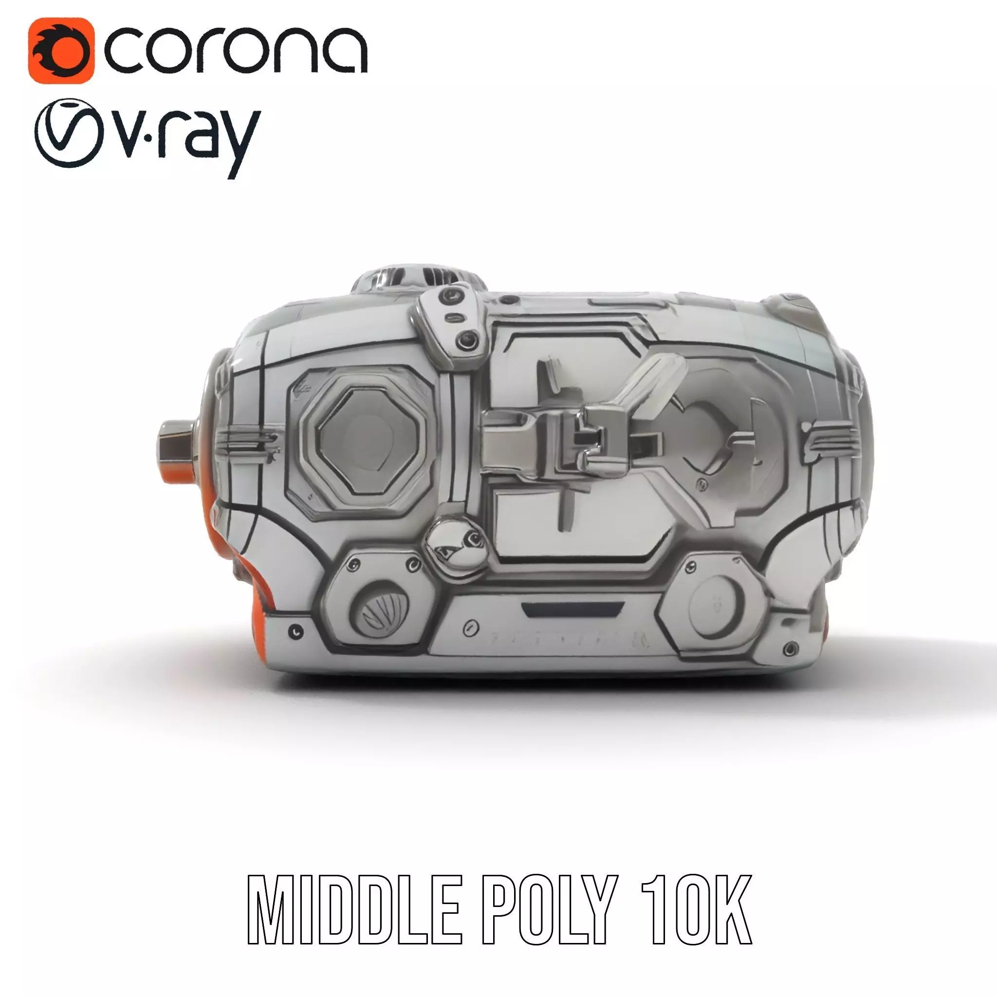 Futuristic Mechanical Cylinder Model Pack Low-poly 3D model_5