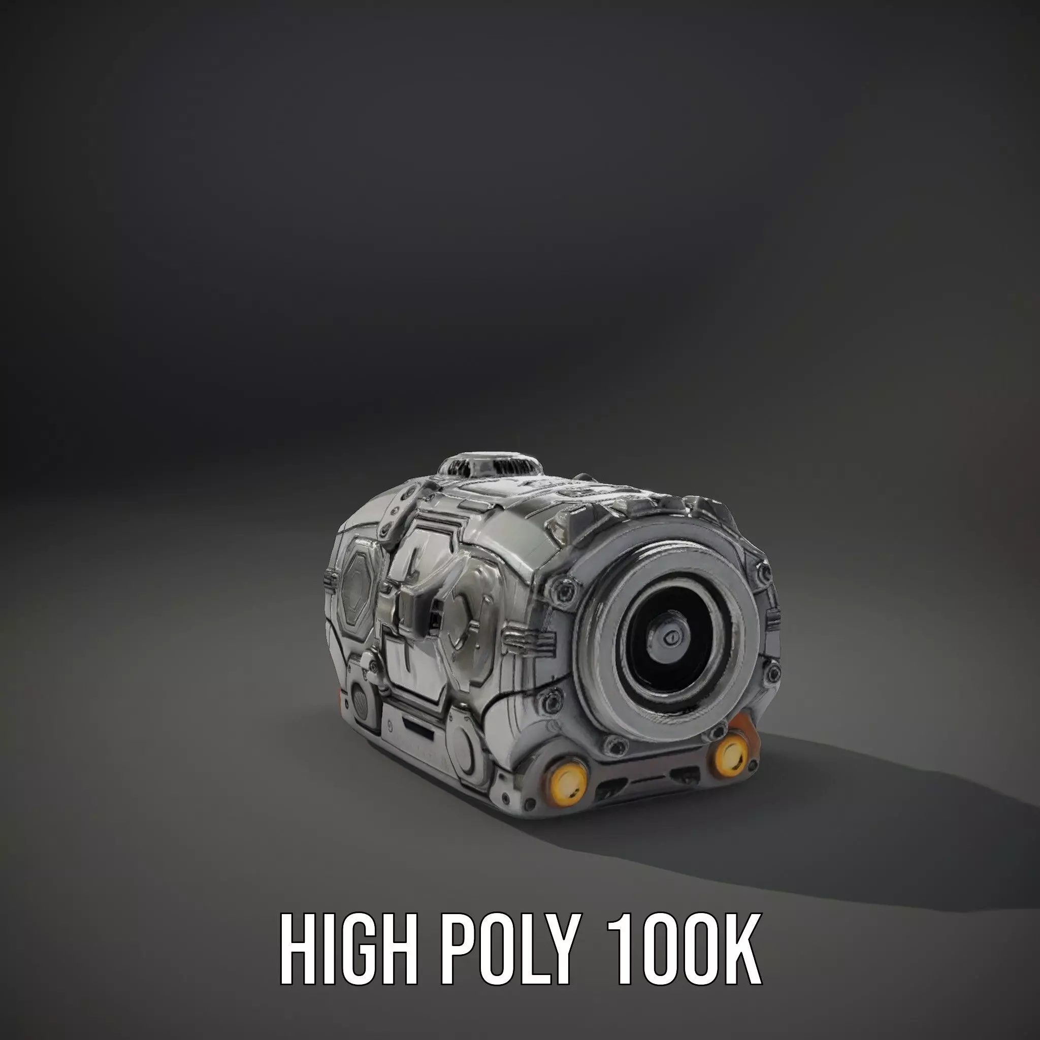 Futuristic Mechanical Cylinder Model Pack Low-poly 3D model_9