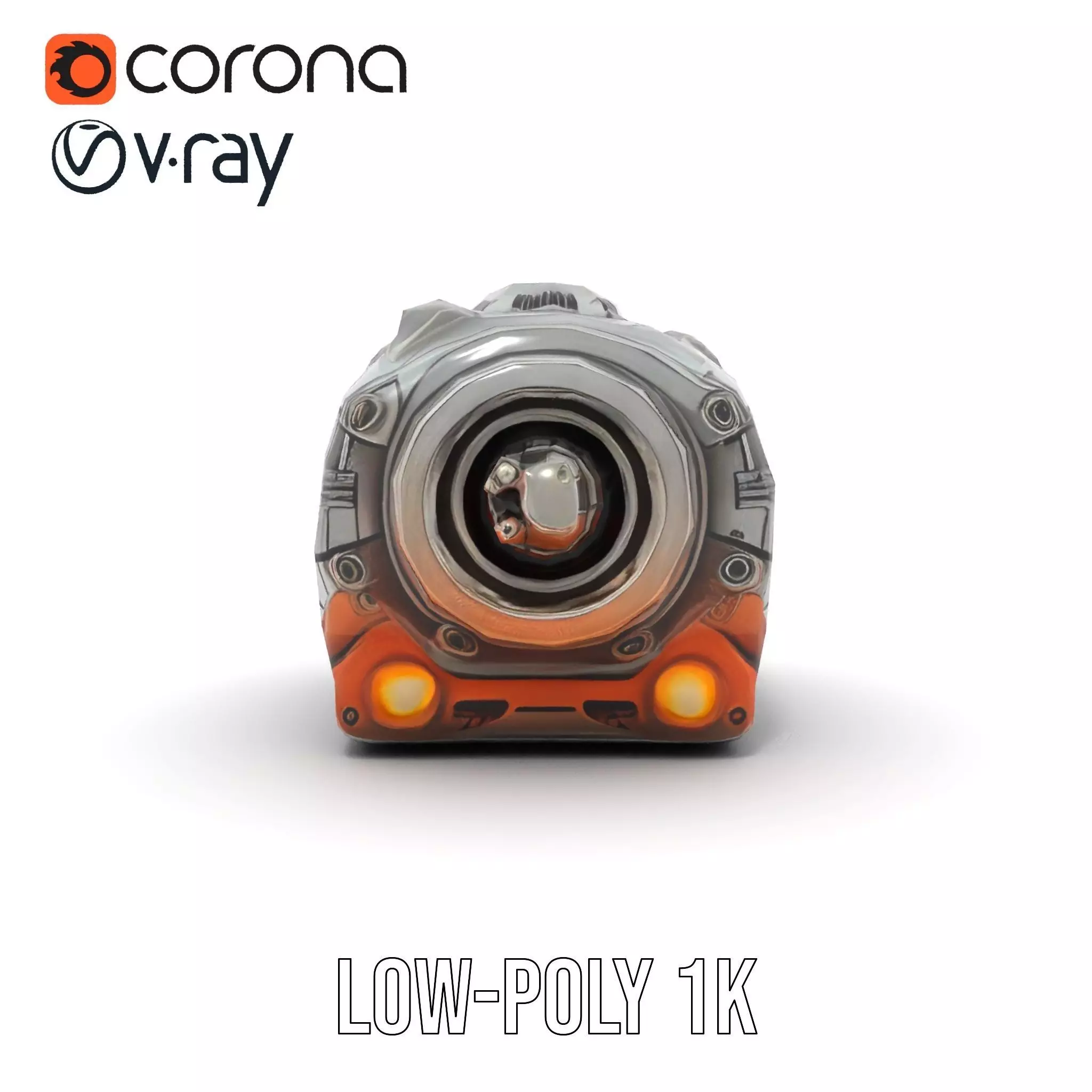 Futuristic Mechanical Cylinder Model Pack Low-poly 3D model_14