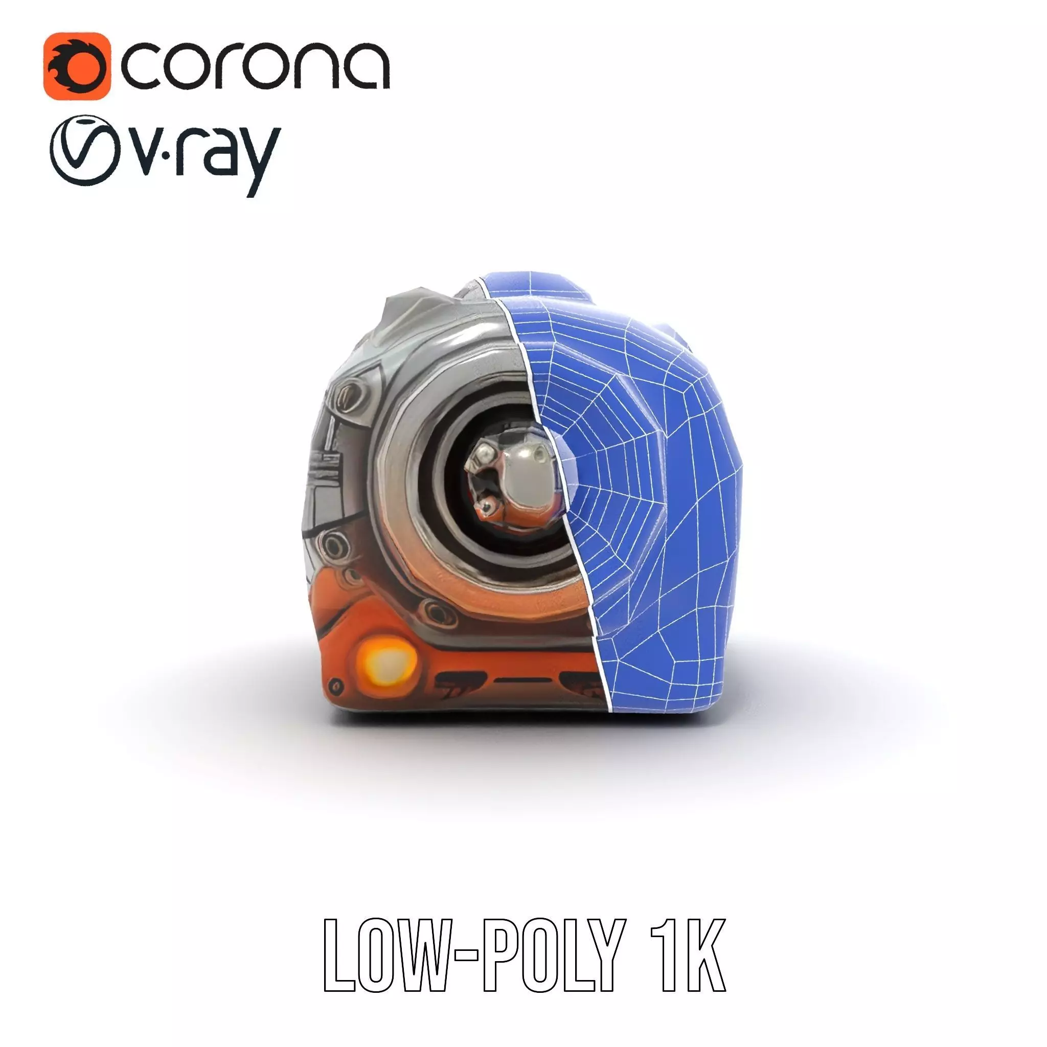 Futuristic Mechanical Cylinder Model Pack Low-poly 3D model_30