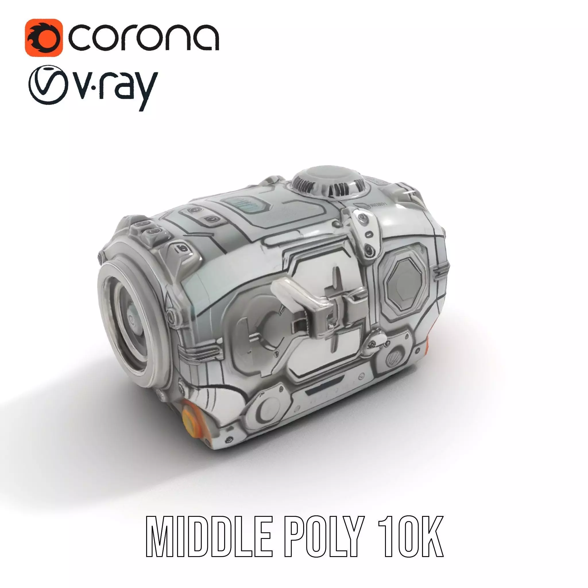 Futuristic Mechanical Cylinder Model Pack Low-poly 3D model_13