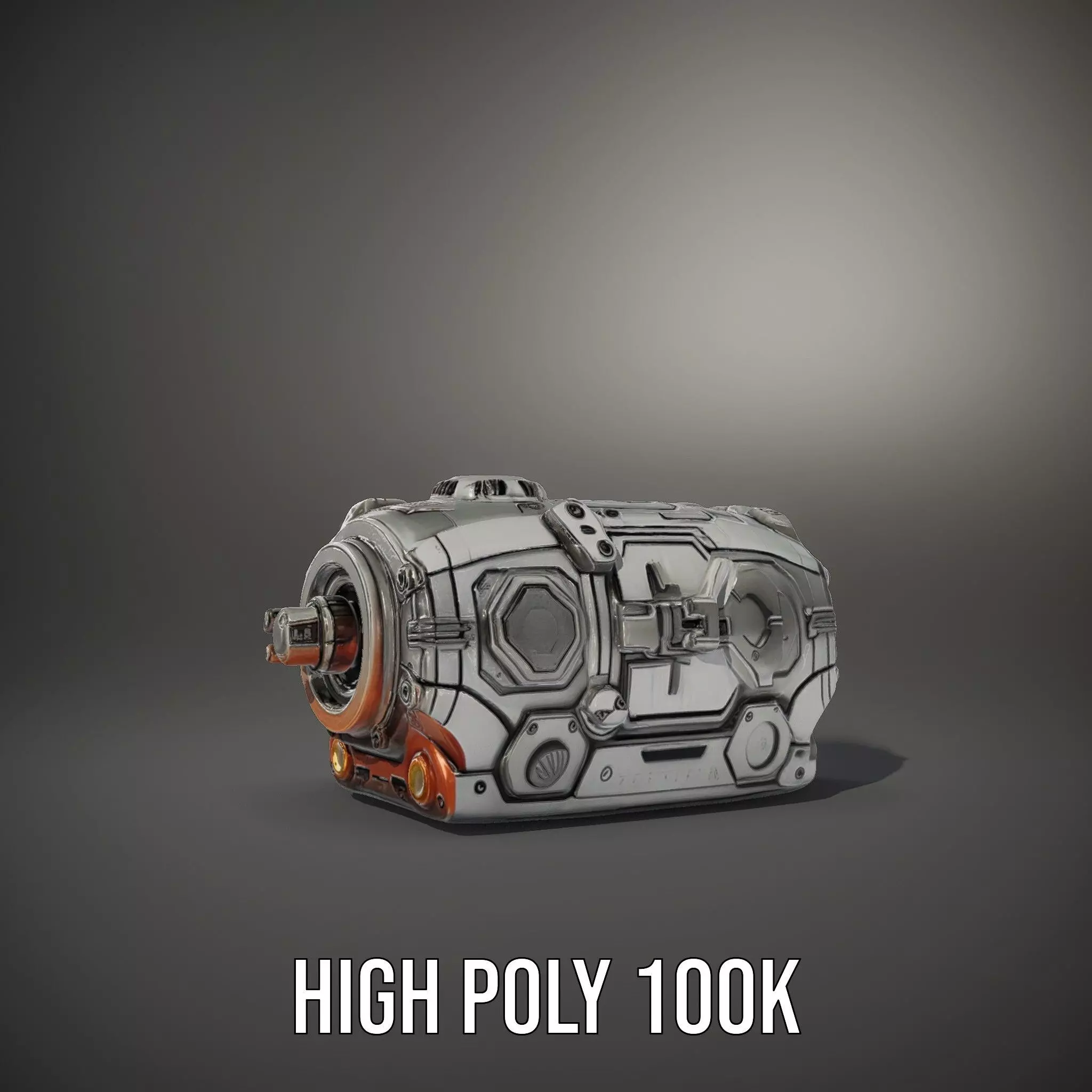 Futuristic Mechanical Cylinder Model Pack Low-poly 3D model_12