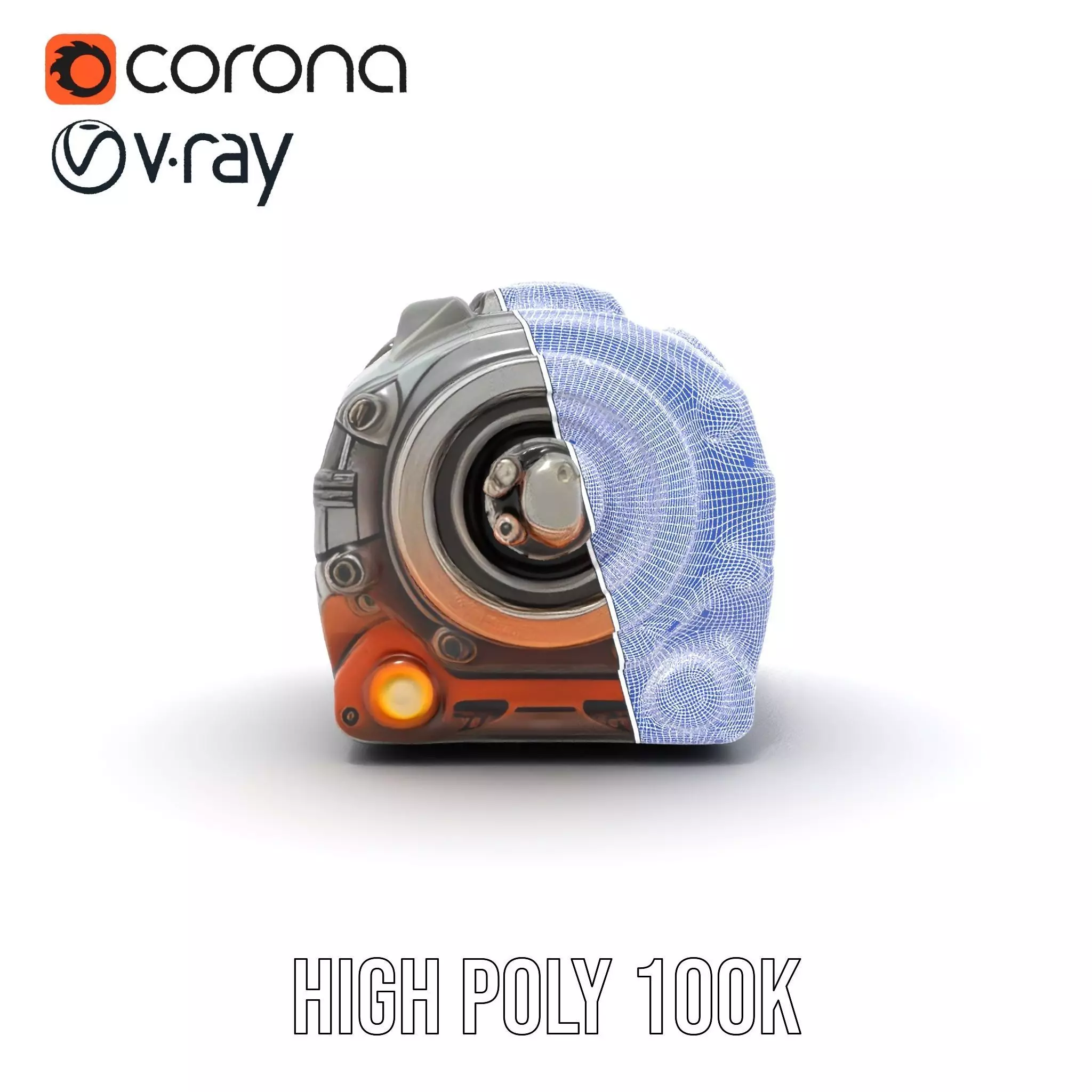 Futuristic Mechanical Cylinder Model Pack Low-poly 3D model_34