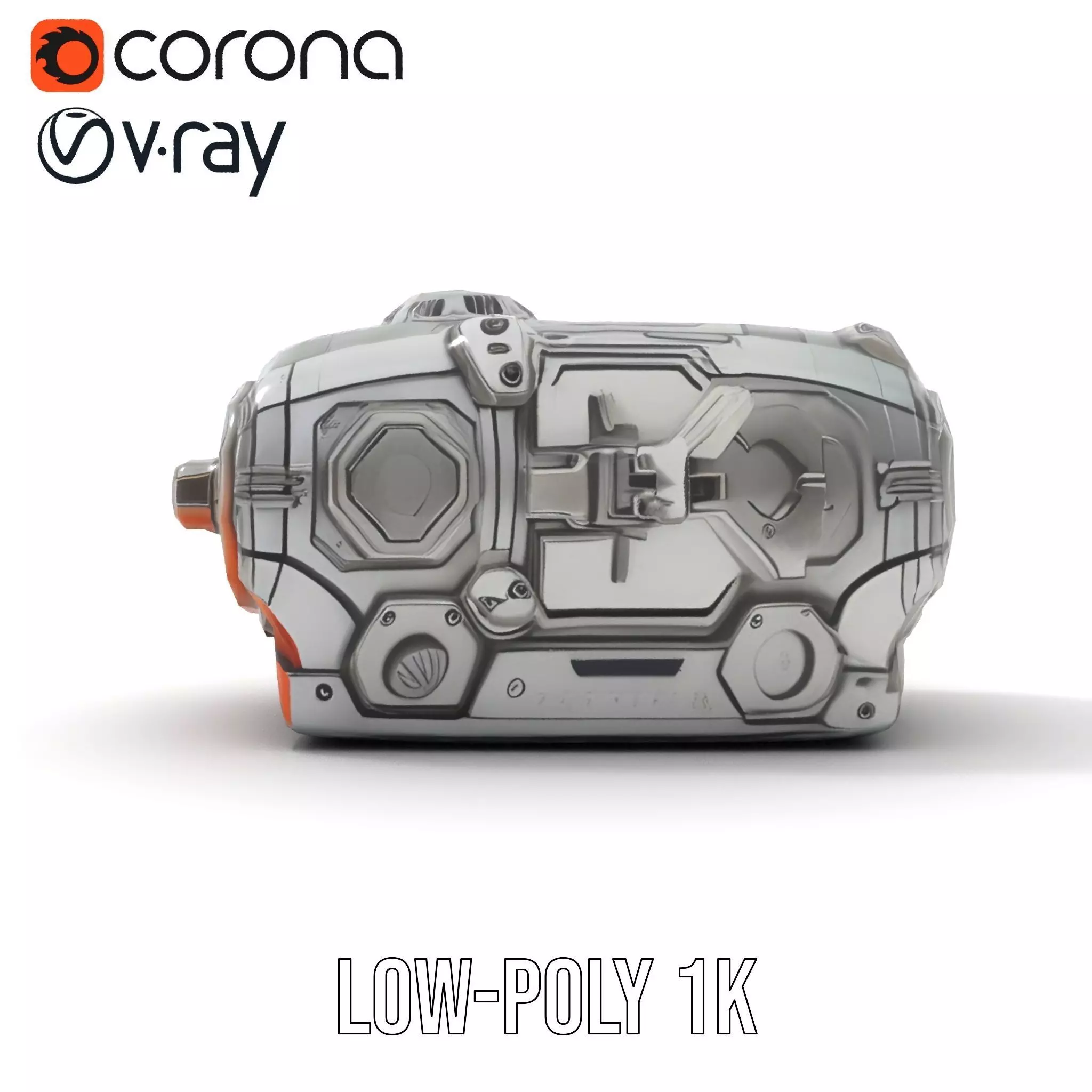 Futuristic Mechanical Cylinder Model Pack Low-poly 3D model_11