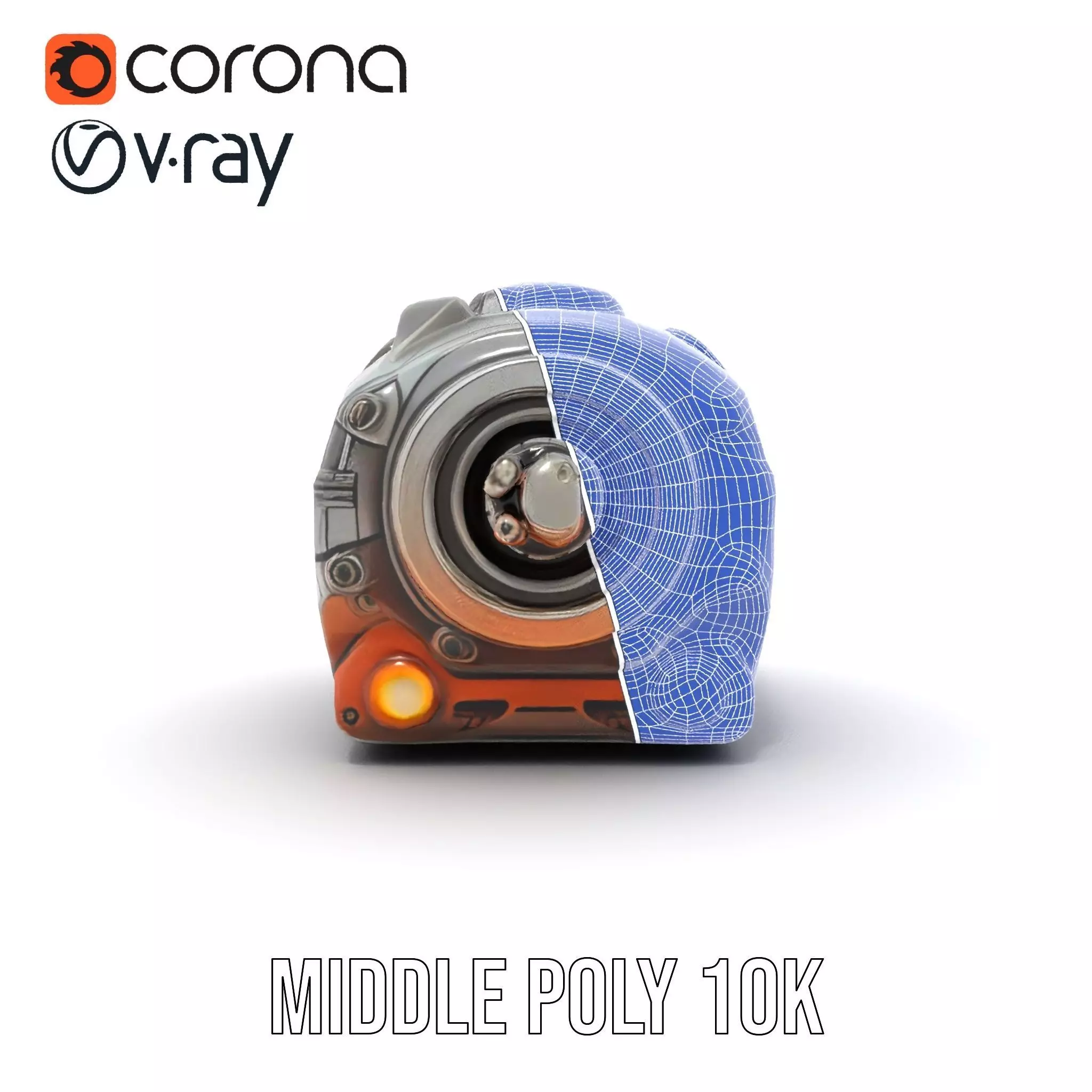 Futuristic Mechanical Cylinder Model Pack Low-poly 3D model_29