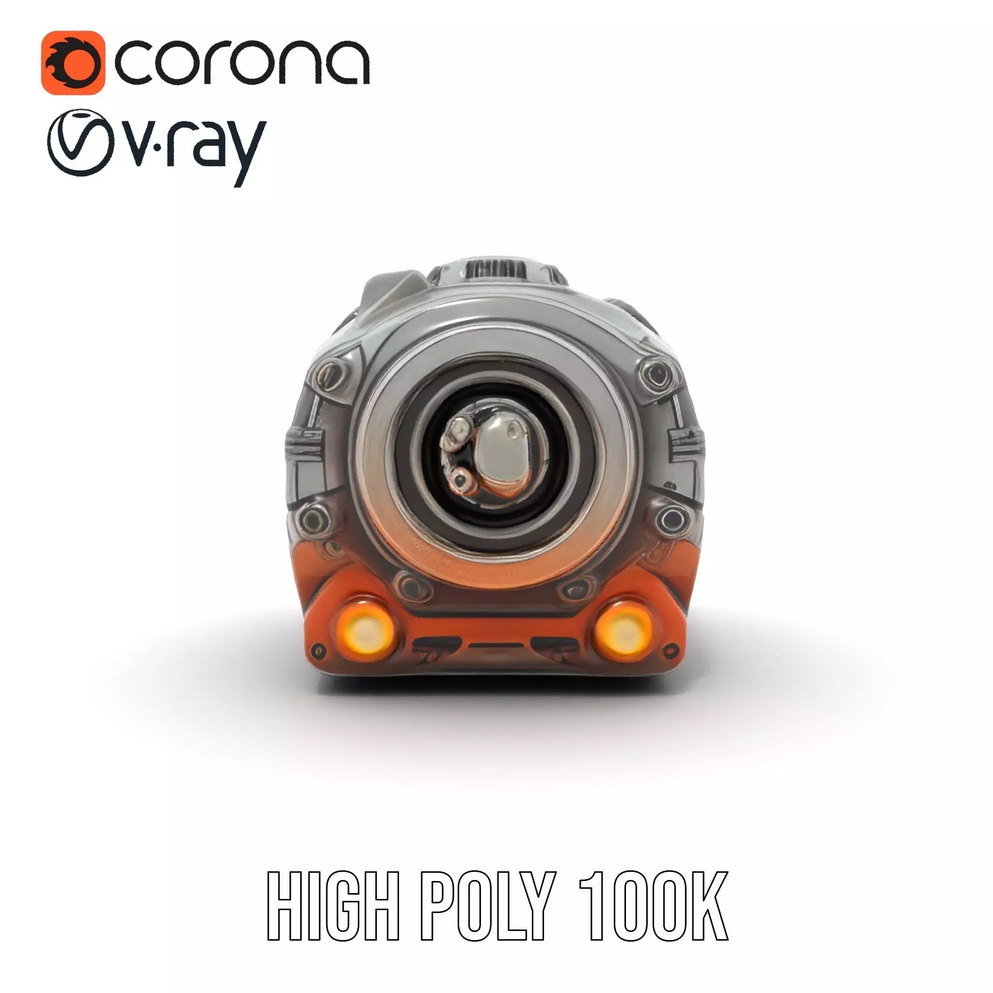 Futuristic Mechanical Cylinder Model Pack Low-poly 3D model_22