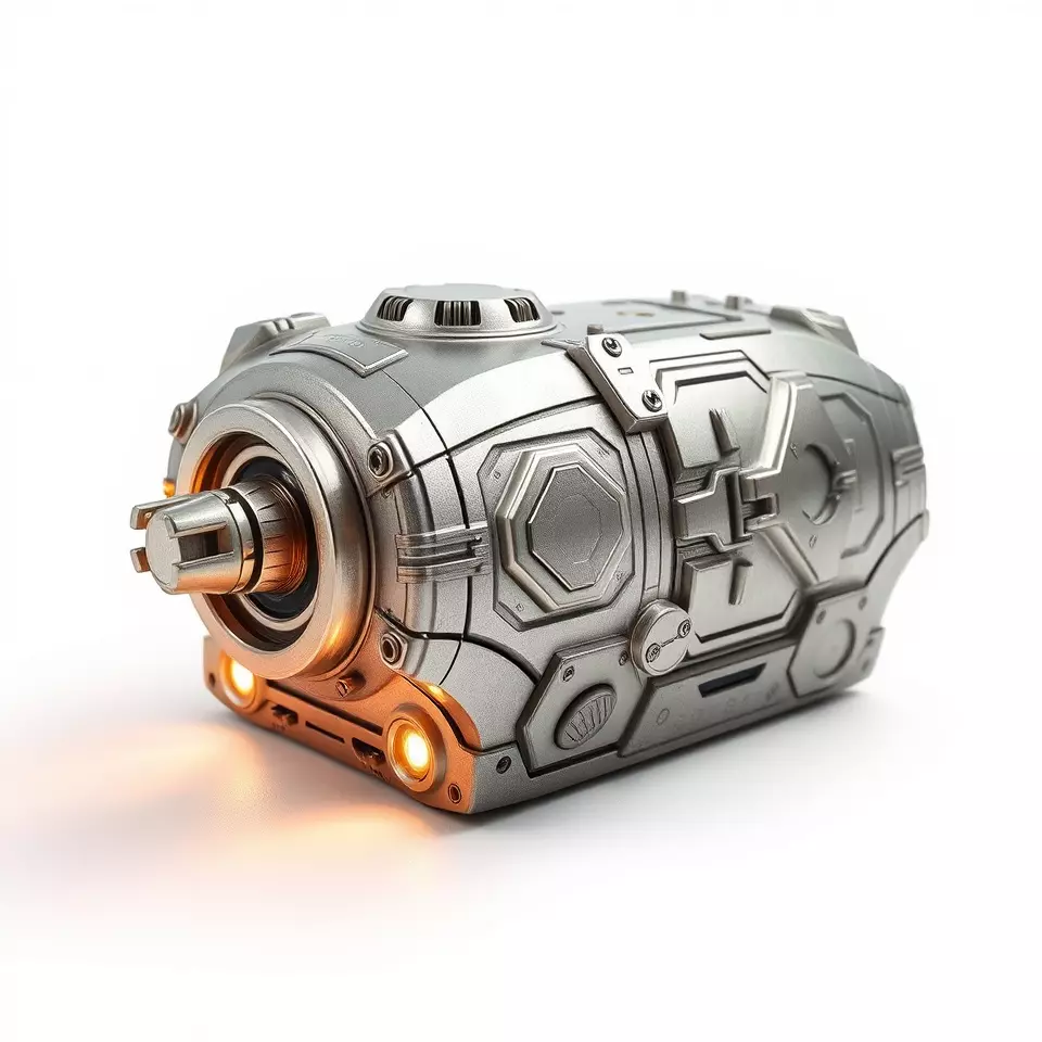 Futuristic Mechanical Cylinder Model Pack Low-poly 3D model_2