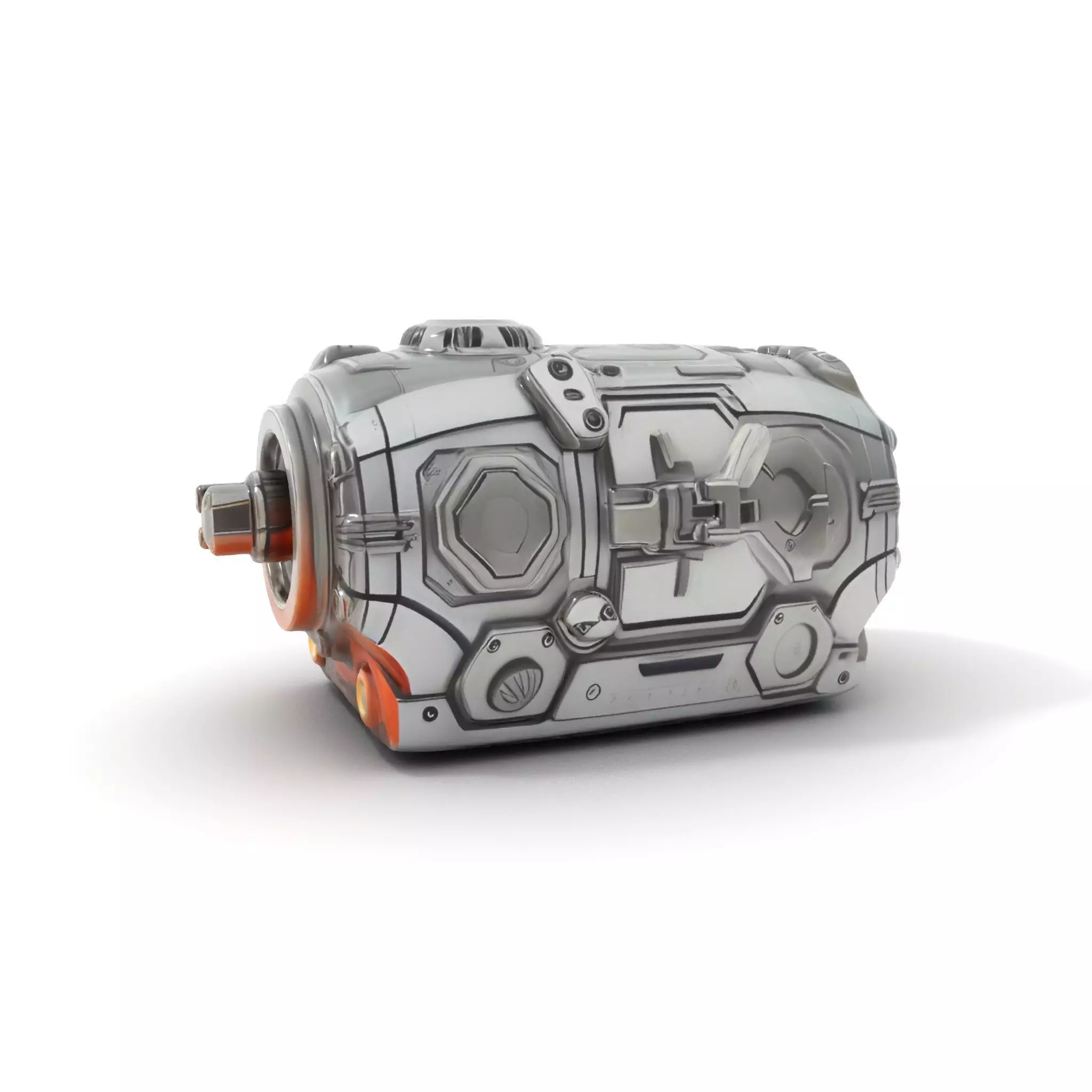Futuristic Mechanical Cylinder Model Pack Low-poly 3D model_0