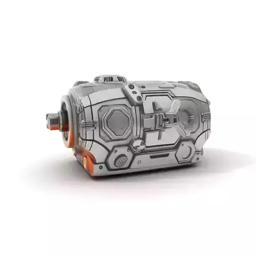 Futuristic Mechanical Cylinder Model Pack Low-poly 3D model