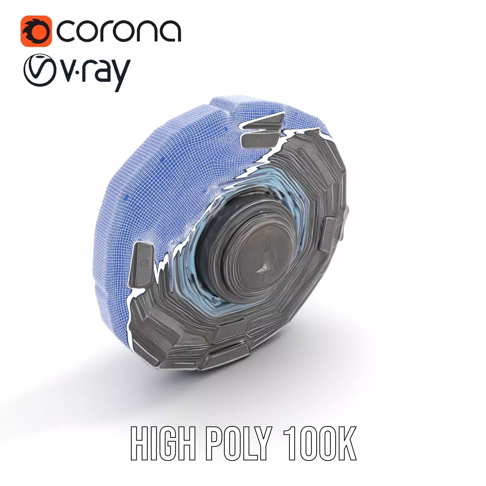 Futuristic Shield Model Pack Low-poly 3D model_32