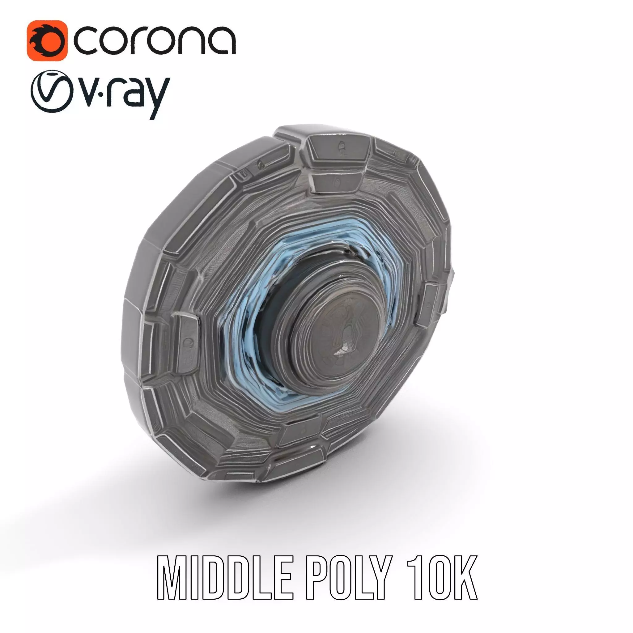 Futuristic Shield Model Pack Low-poly 3D model_5