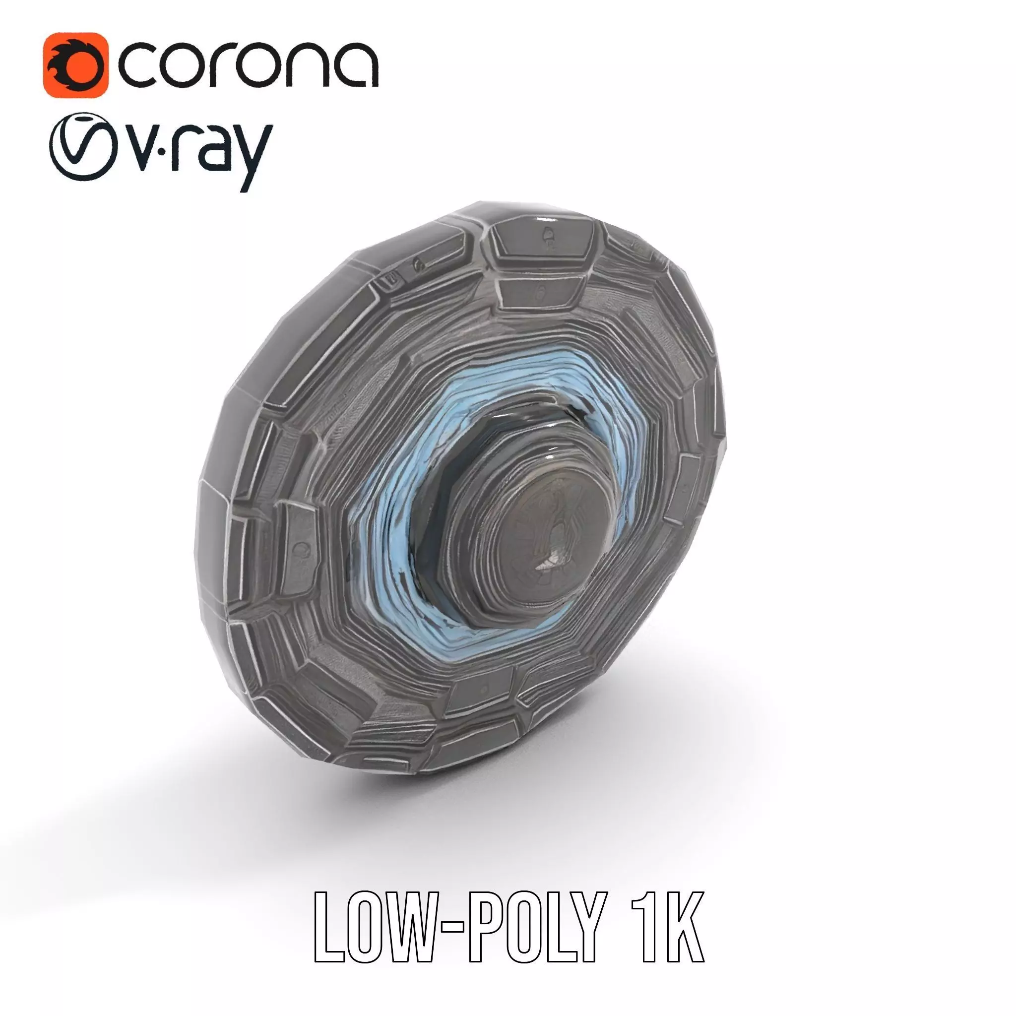 Futuristic Shield Model Pack Low-poly 3D model_9