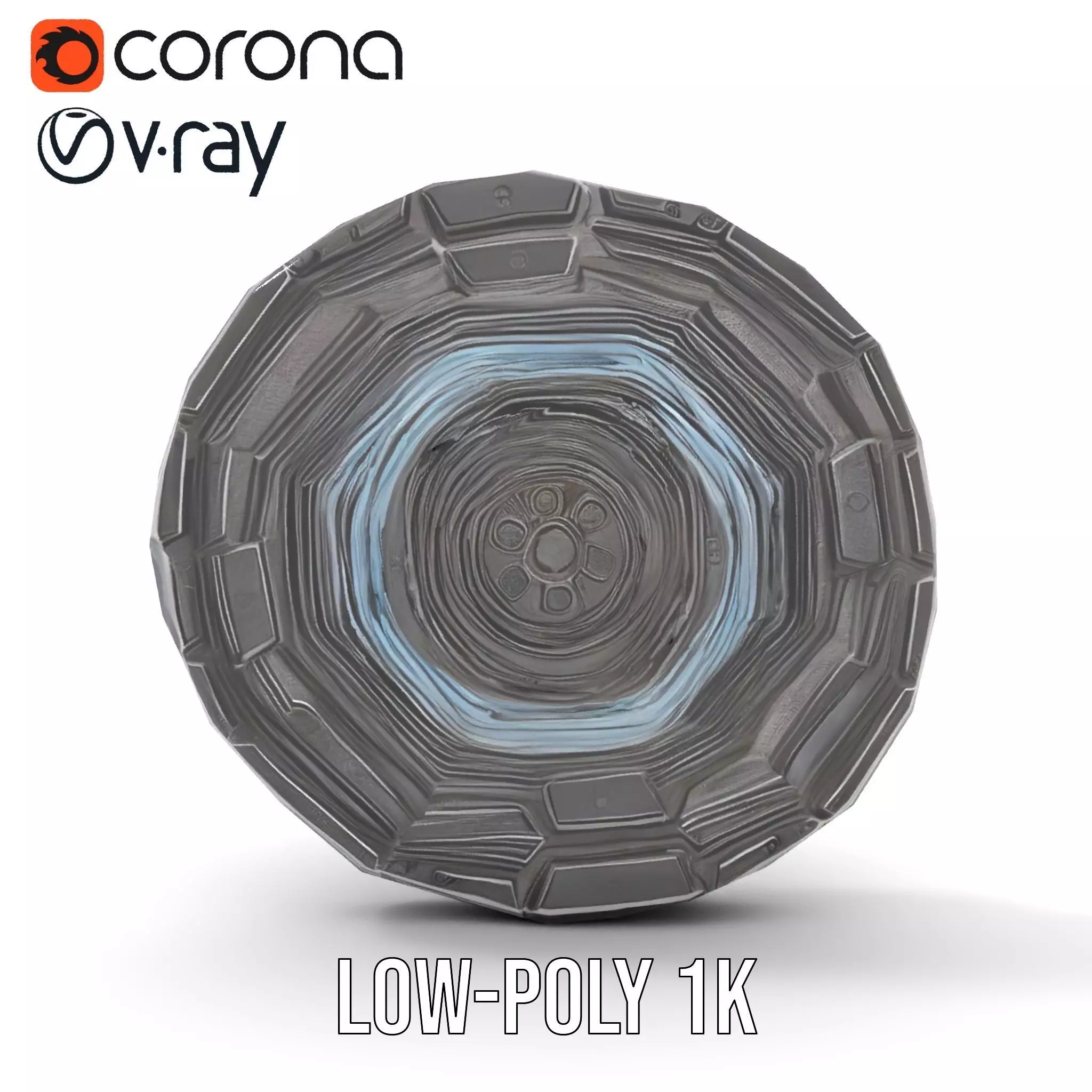 Futuristic Shield Model Pack Low-poly 3D model_11