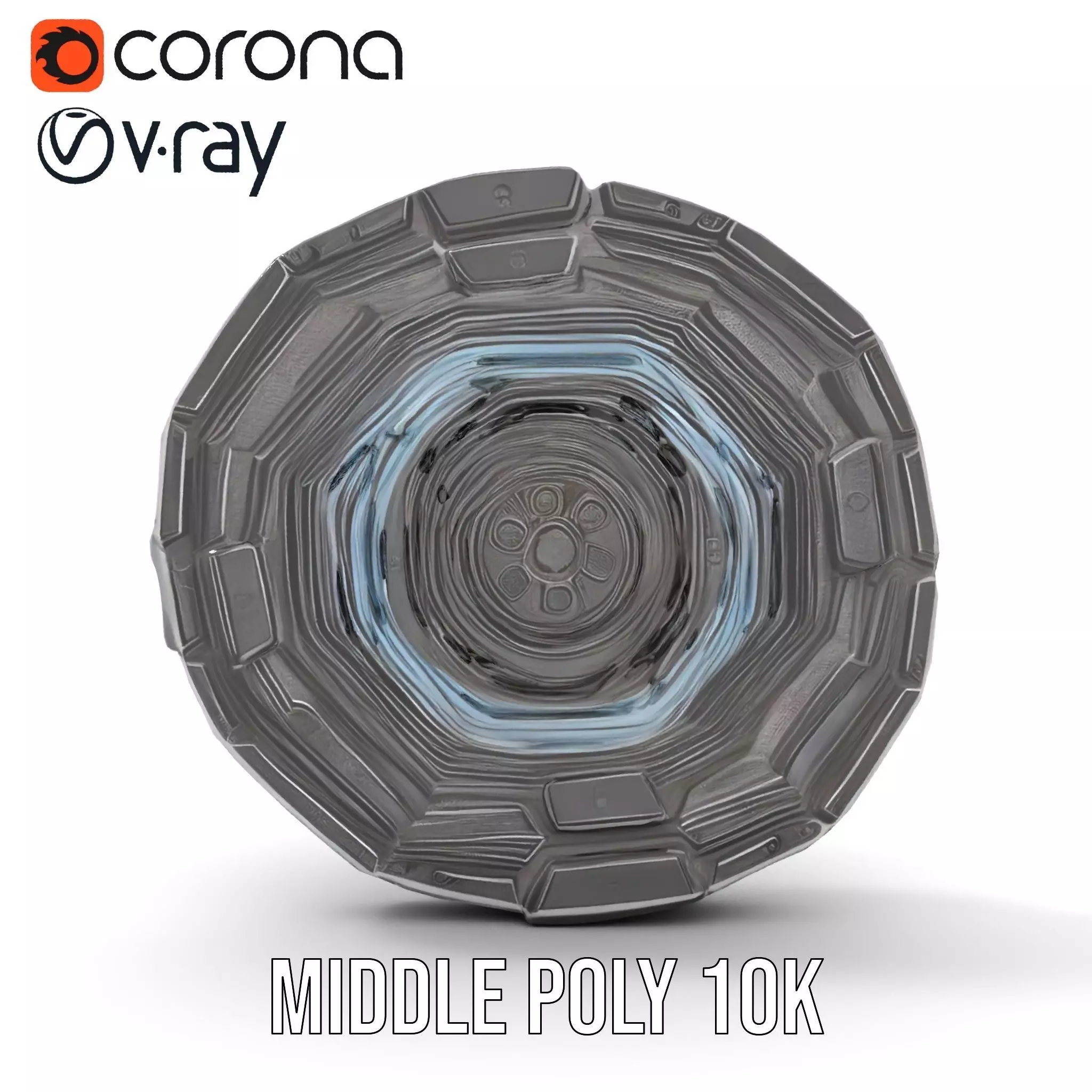 Futuristic Shield Model Pack Low-poly 3D model_10