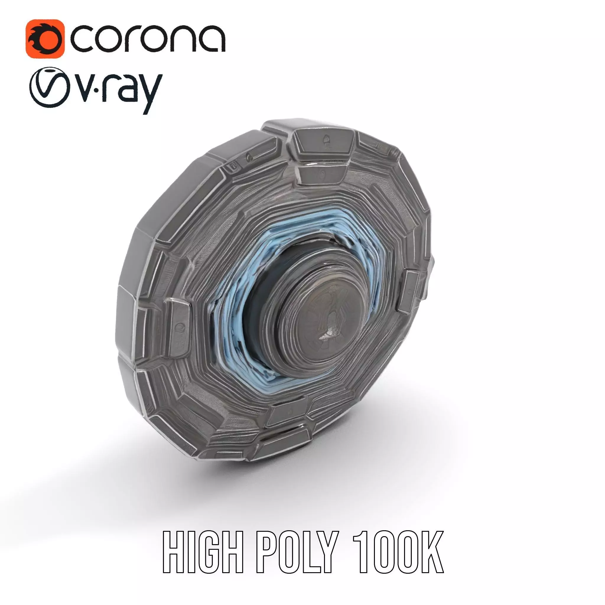 Futuristic Shield Model Pack Low-poly 3D model_8