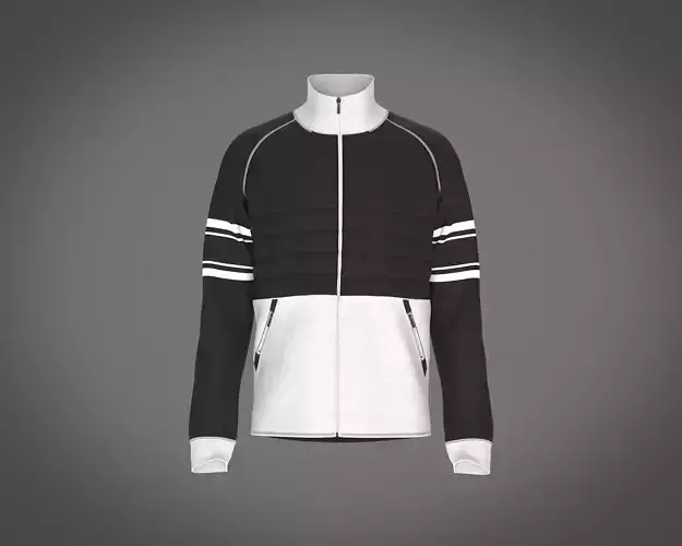 Mens puffer jacket with color block 