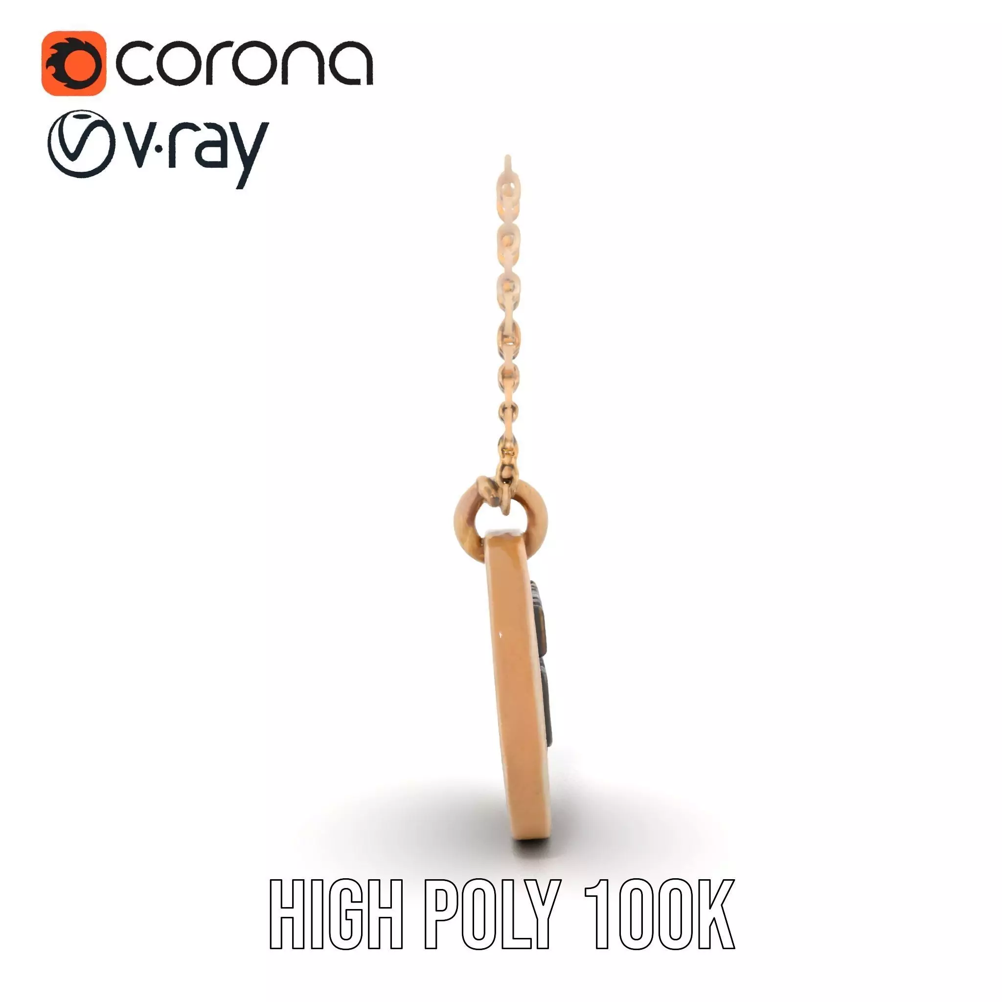 Mission Orion  Bronze Pendant Necklace Model Pack Low-poly 3D model_22