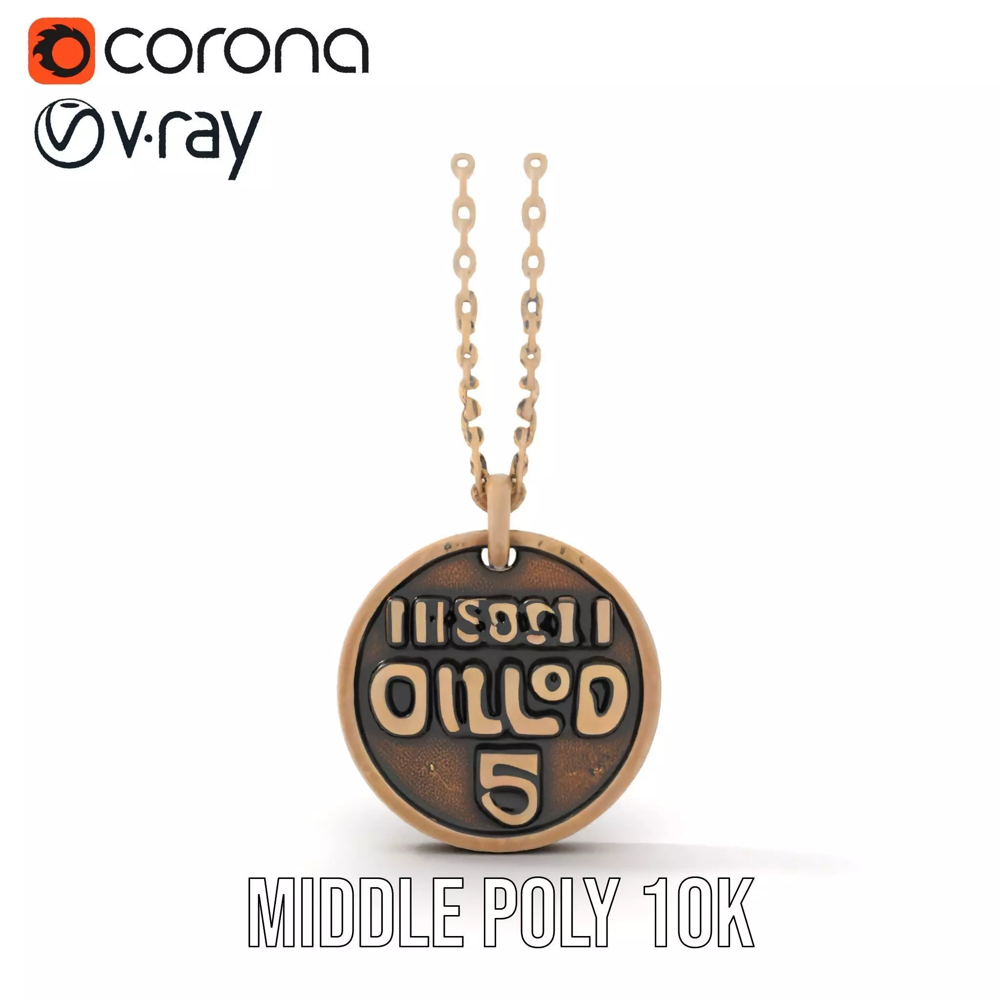 Mission Orion  Bronze Pendant Necklace Model Pack Low-poly 3D model_20