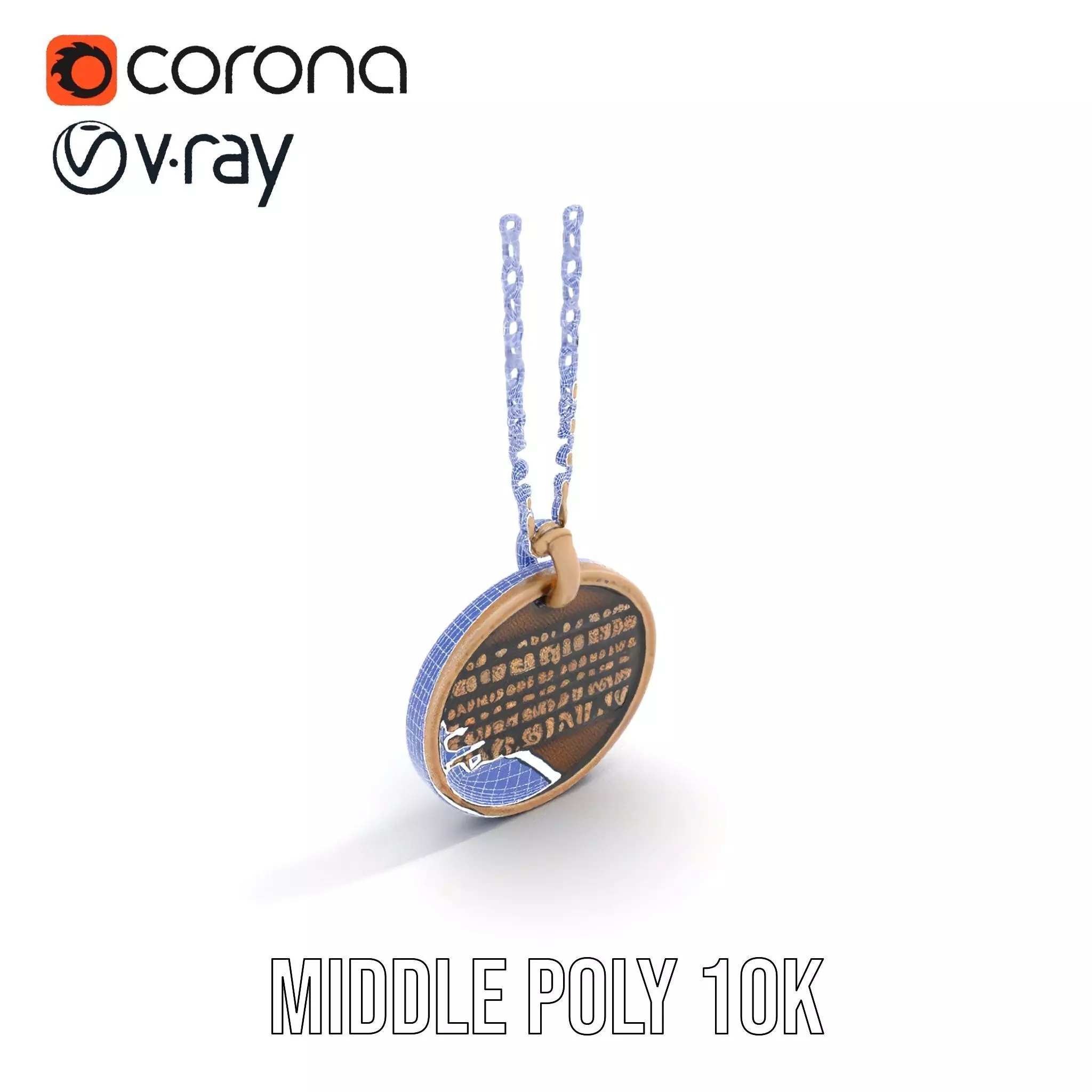 Mission Orion  Bronze Pendant Necklace Model Pack Low-poly 3D model_29