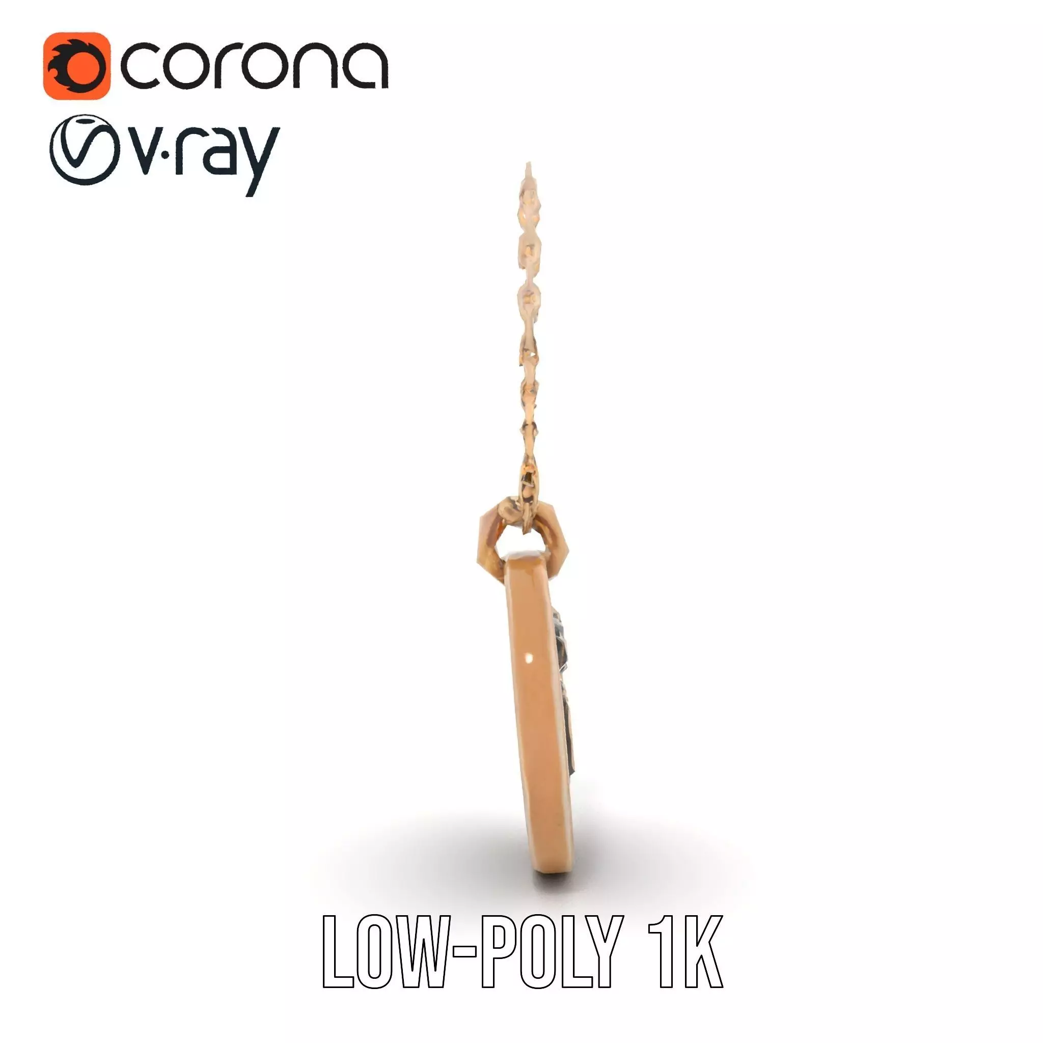 Mission Orion  Bronze Pendant Necklace Model Pack Low-poly 3D model_9