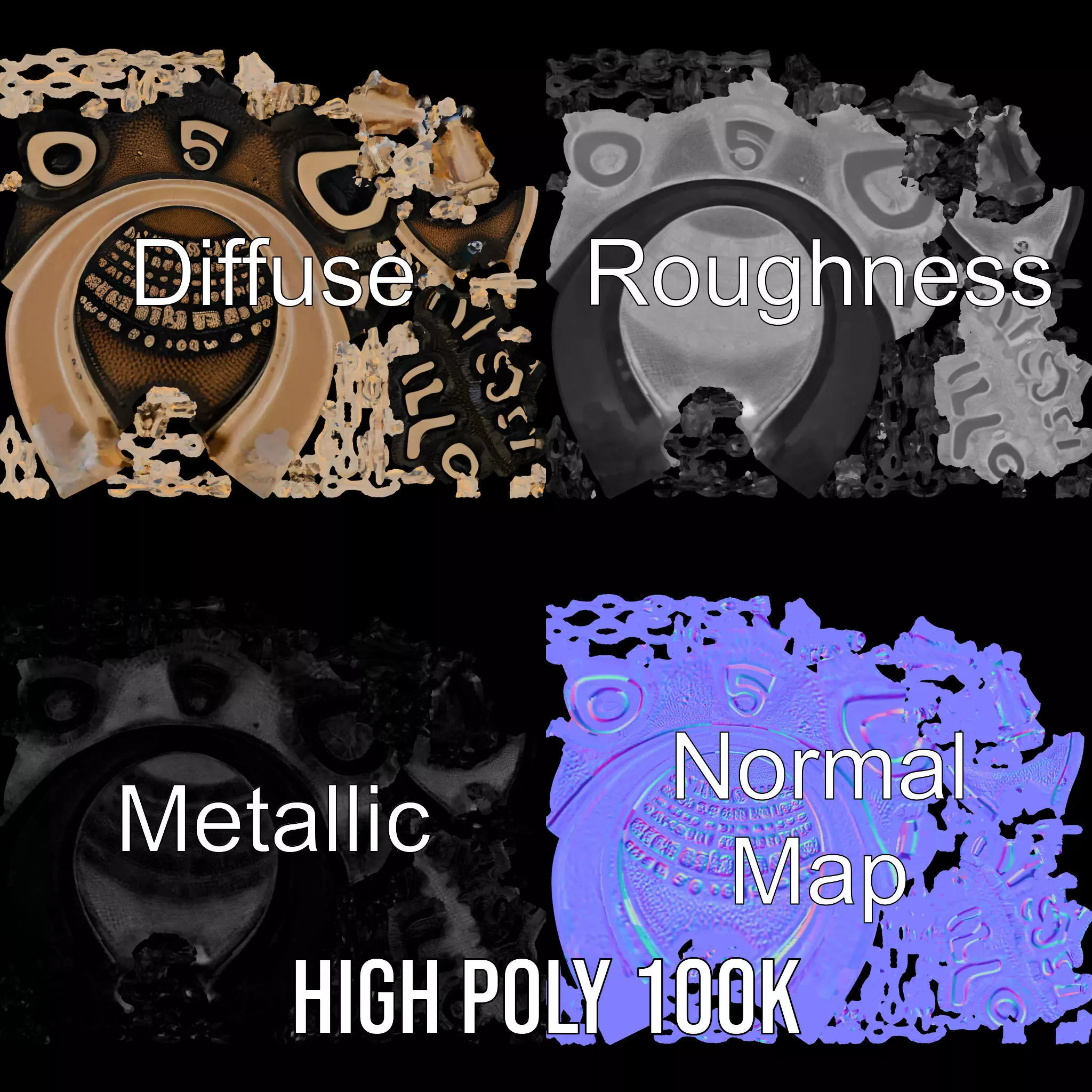 Mission Orion  Bronze Pendant Necklace Model Pack Low-poly 3D model_3