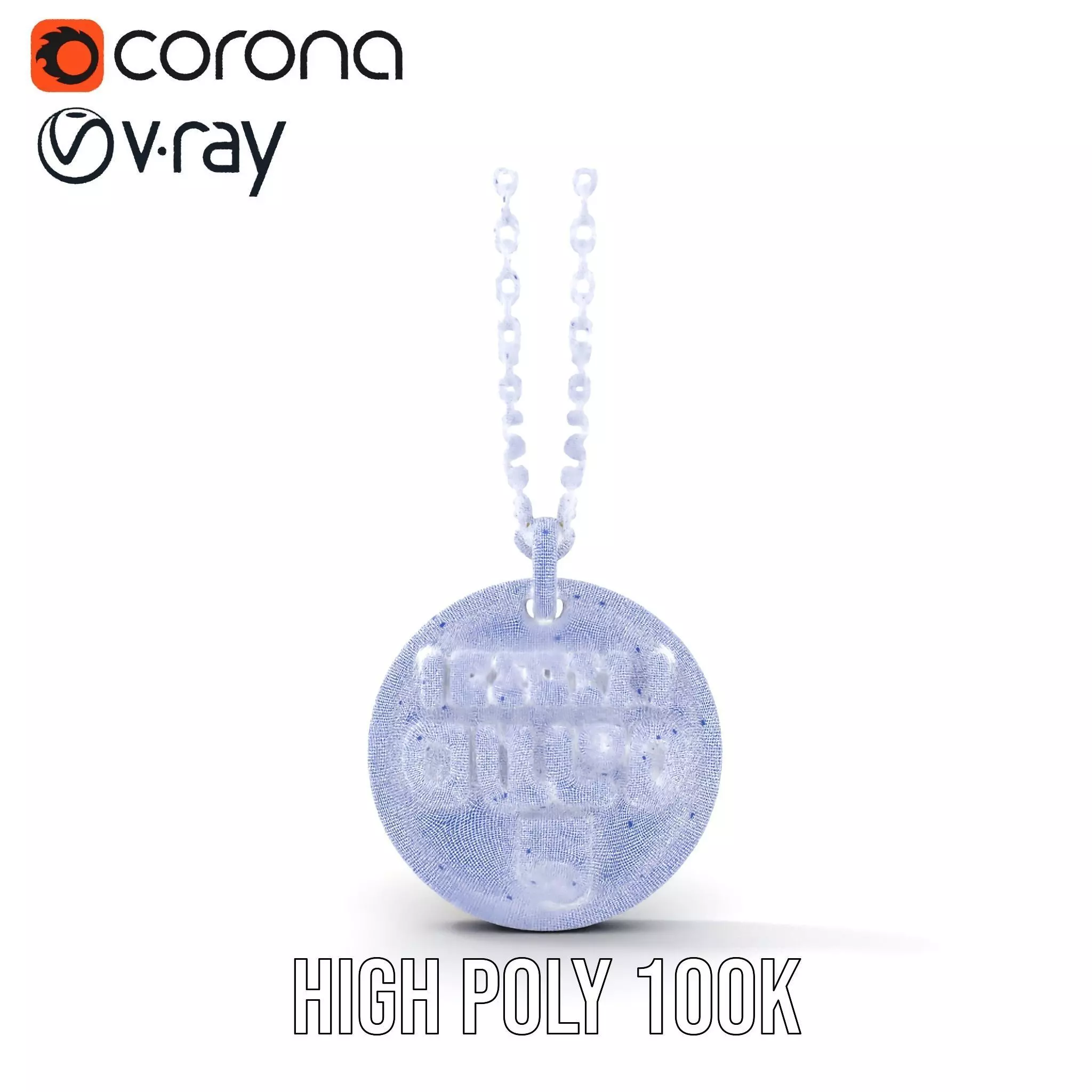 Mission Orion  Bronze Pendant Necklace Model Pack Low-poly 3D model_32