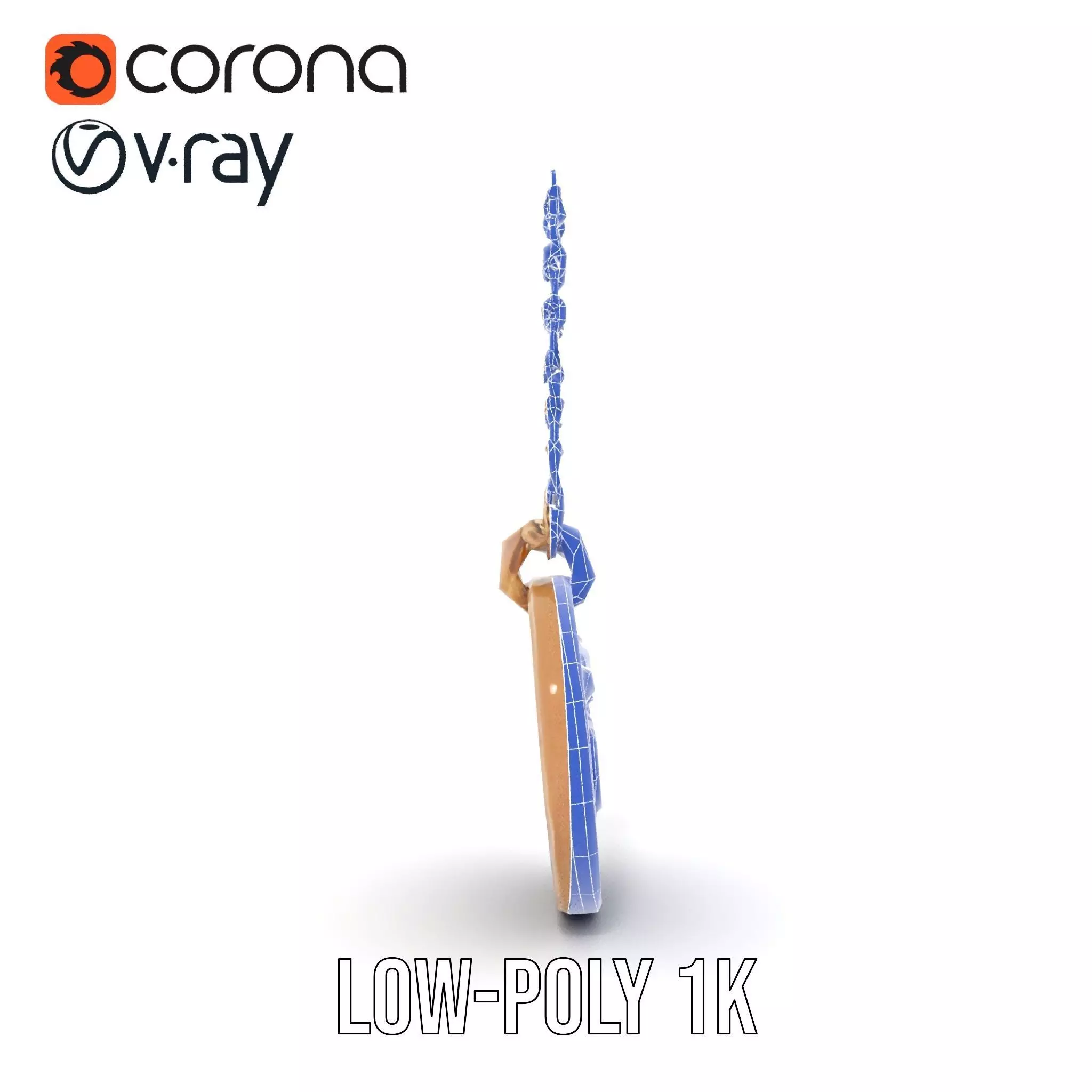 Mission Orion  Bronze Pendant Necklace Model Pack Low-poly 3D model_30