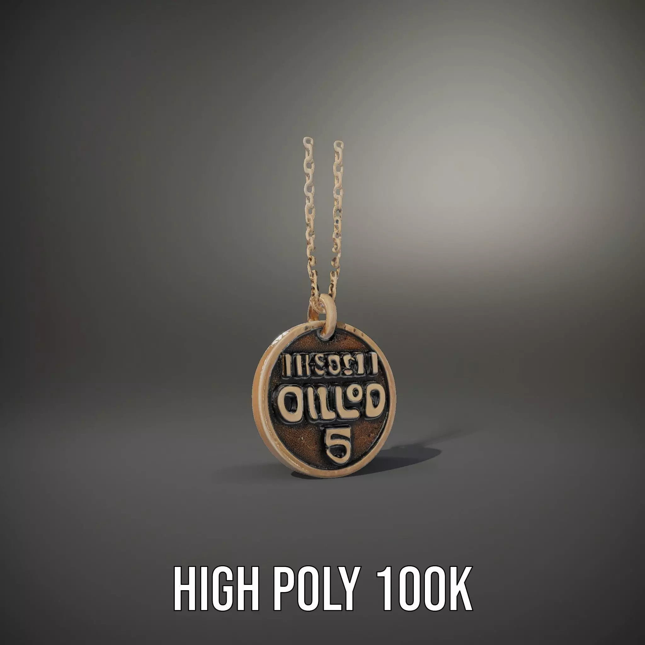 Mission Orion  Bronze Pendant Necklace Model Pack Low-poly 3D model_8