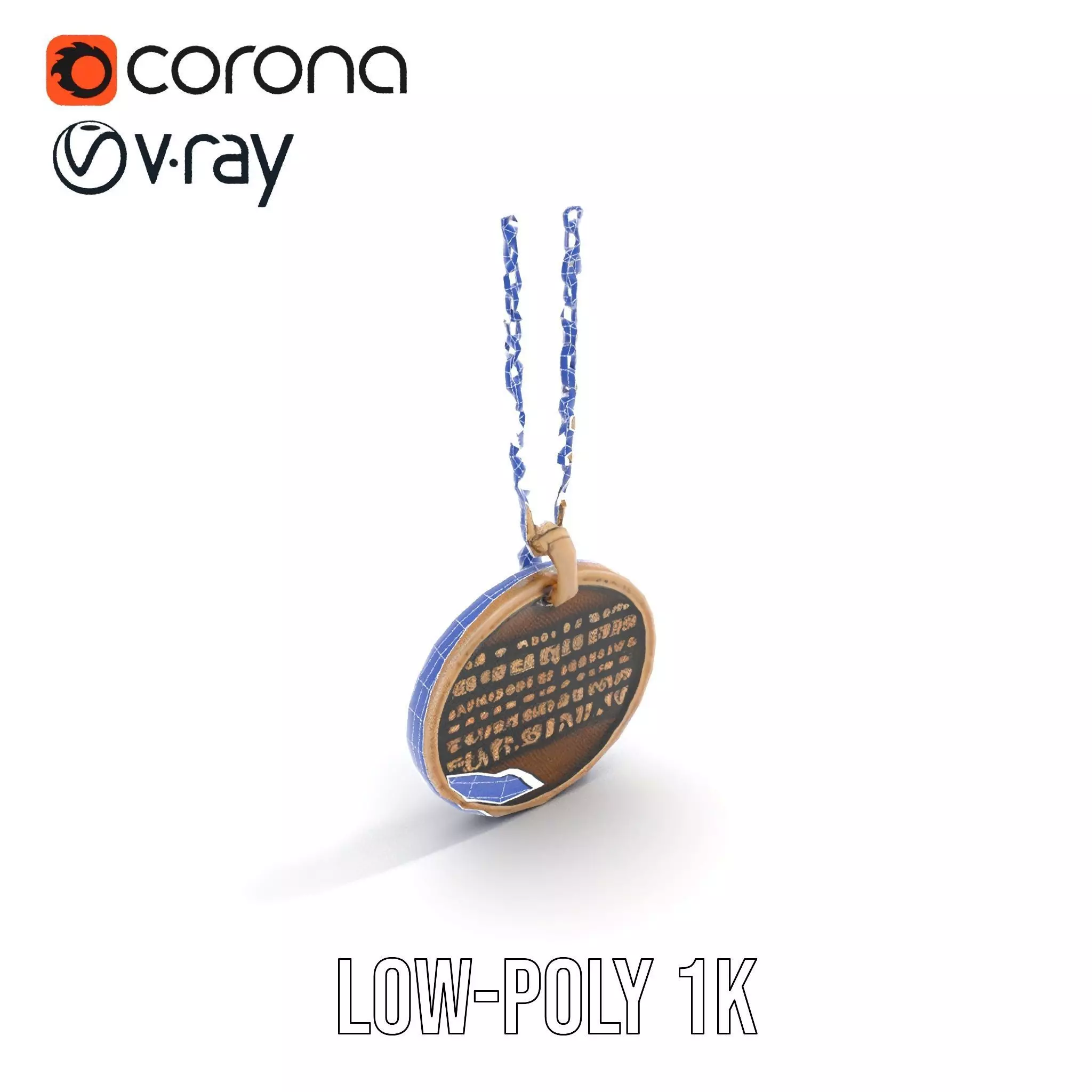 Mission Orion  Bronze Pendant Necklace Model Pack Low-poly 3D model_12