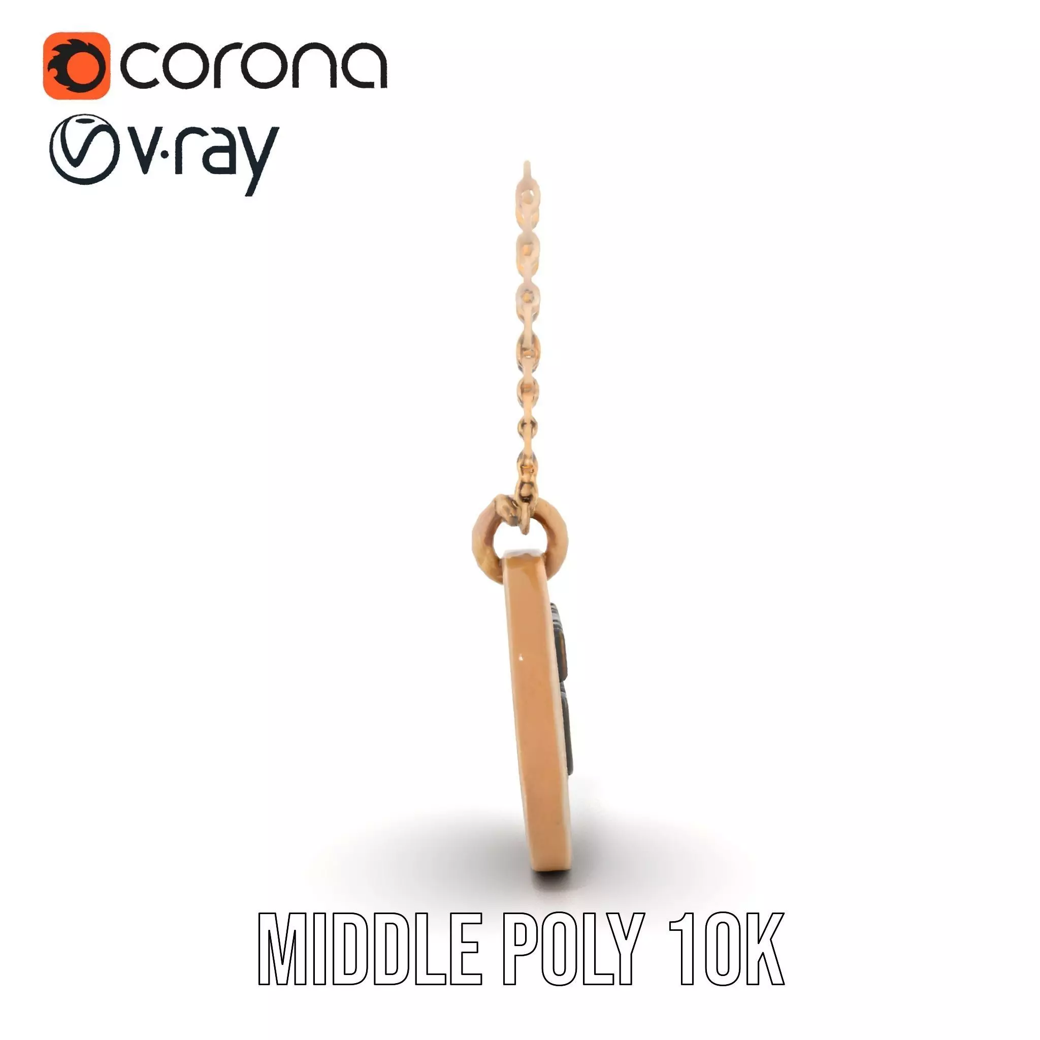 Mission Orion  Bronze Pendant Necklace Model Pack Low-poly 3D model_13