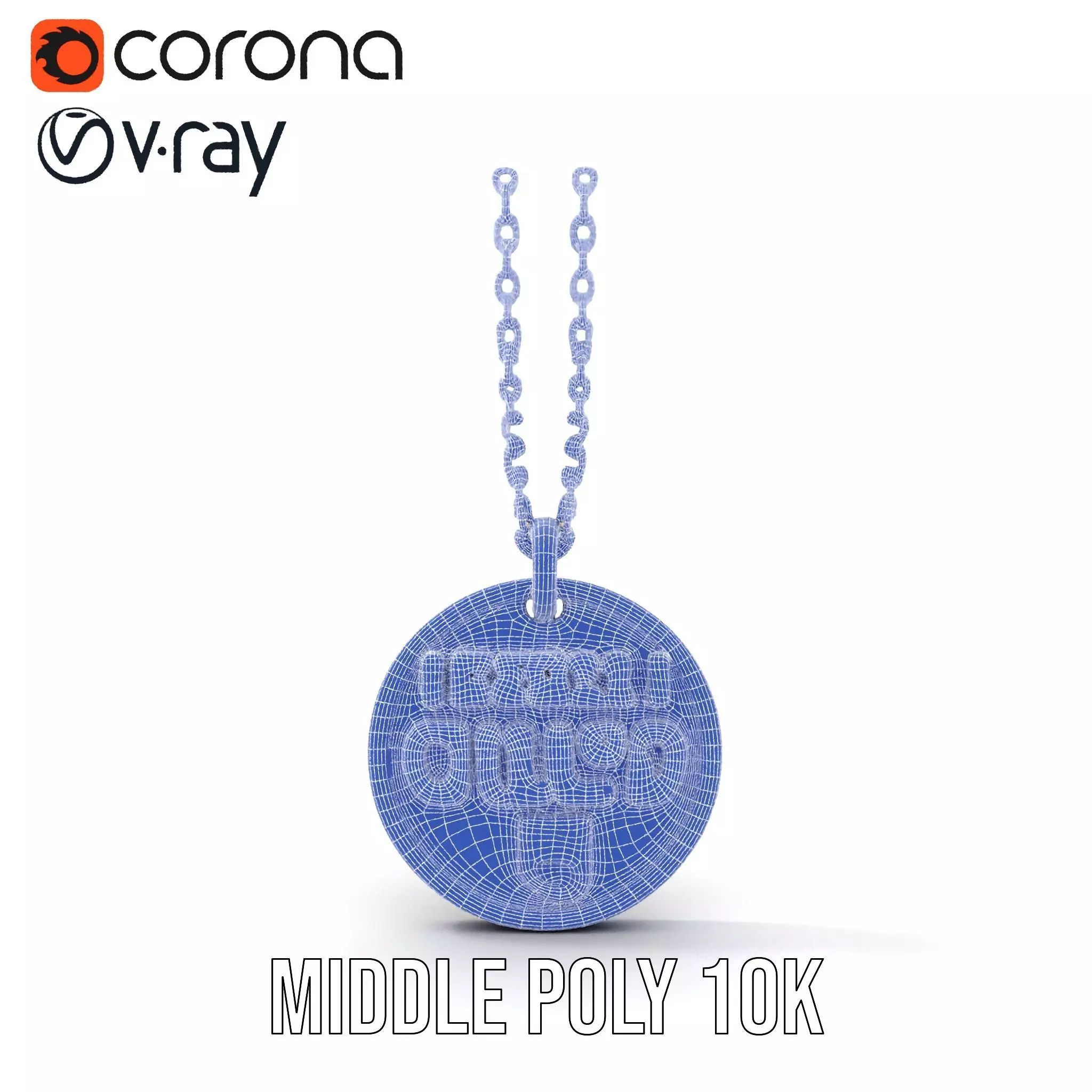 Mission Orion  Bronze Pendant Necklace Model Pack Low-poly 3D model_26