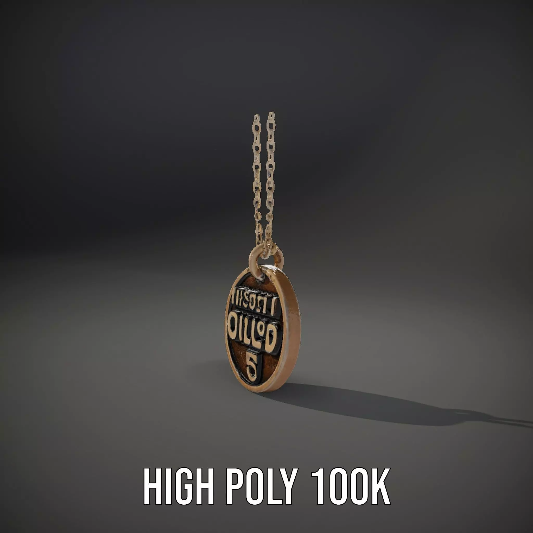 Mission Orion  Bronze Pendant Necklace Model Pack Low-poly 3D model_10