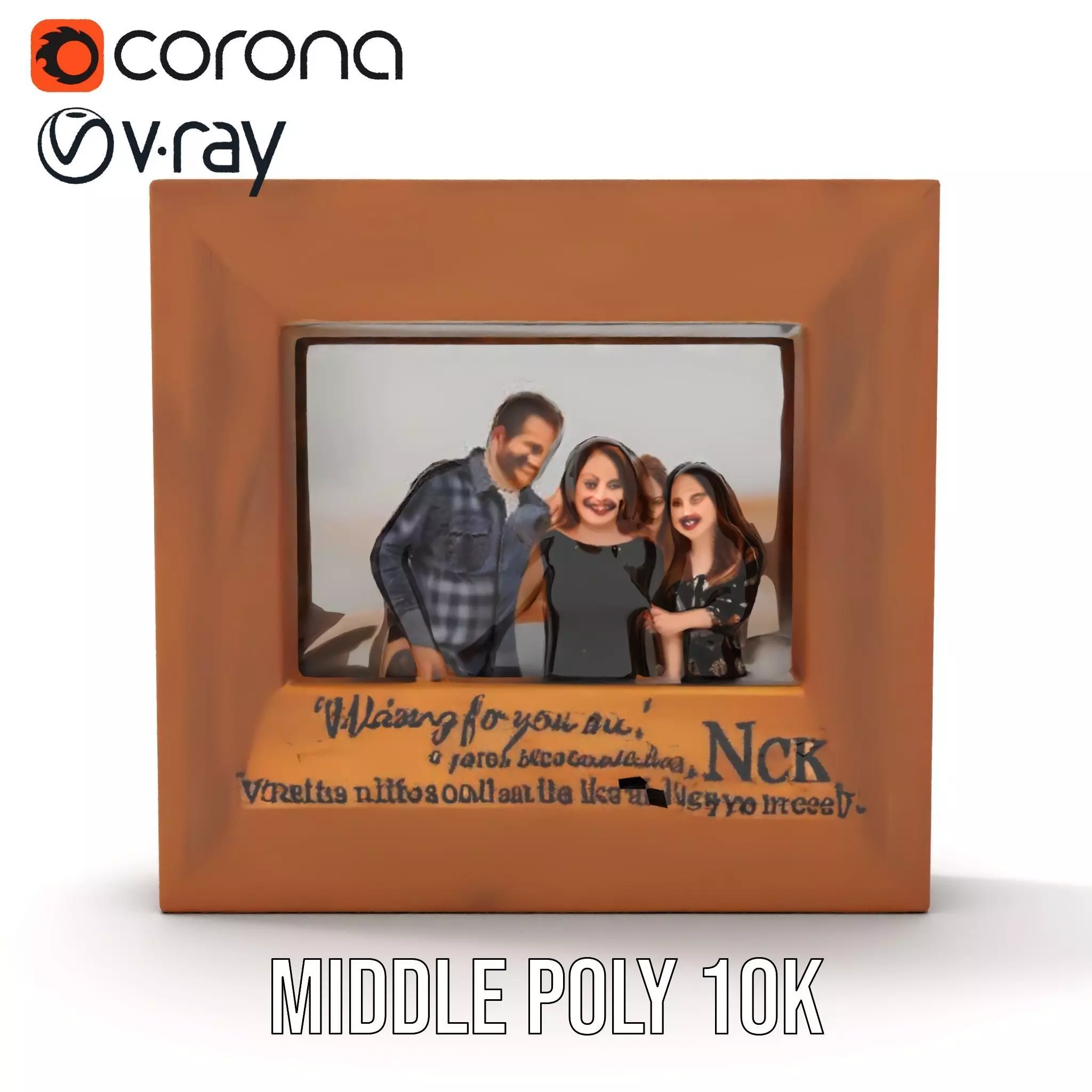 Wooden Picture Frame Model Pack with Inspirational Text Low-poly 3D model_10