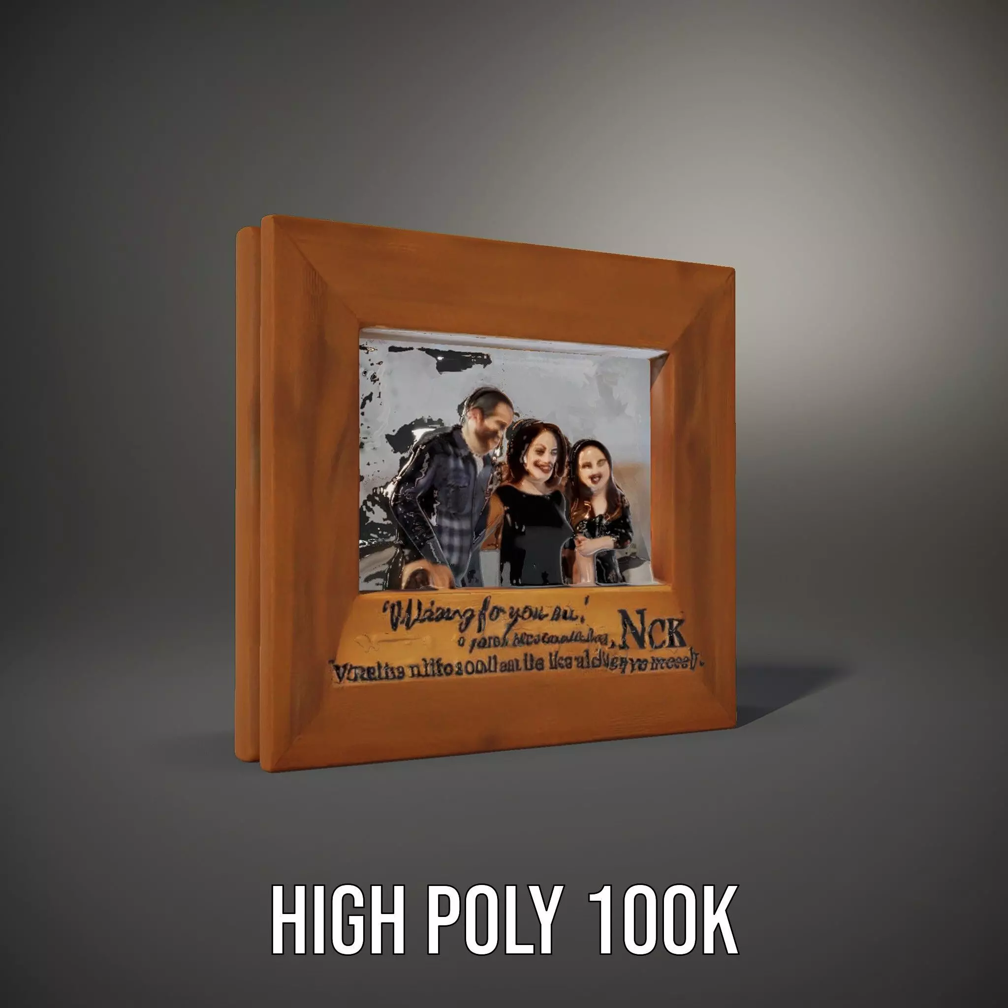 Wooden Picture Frame Model Pack with Inspirational Text Low-poly 3D model_12