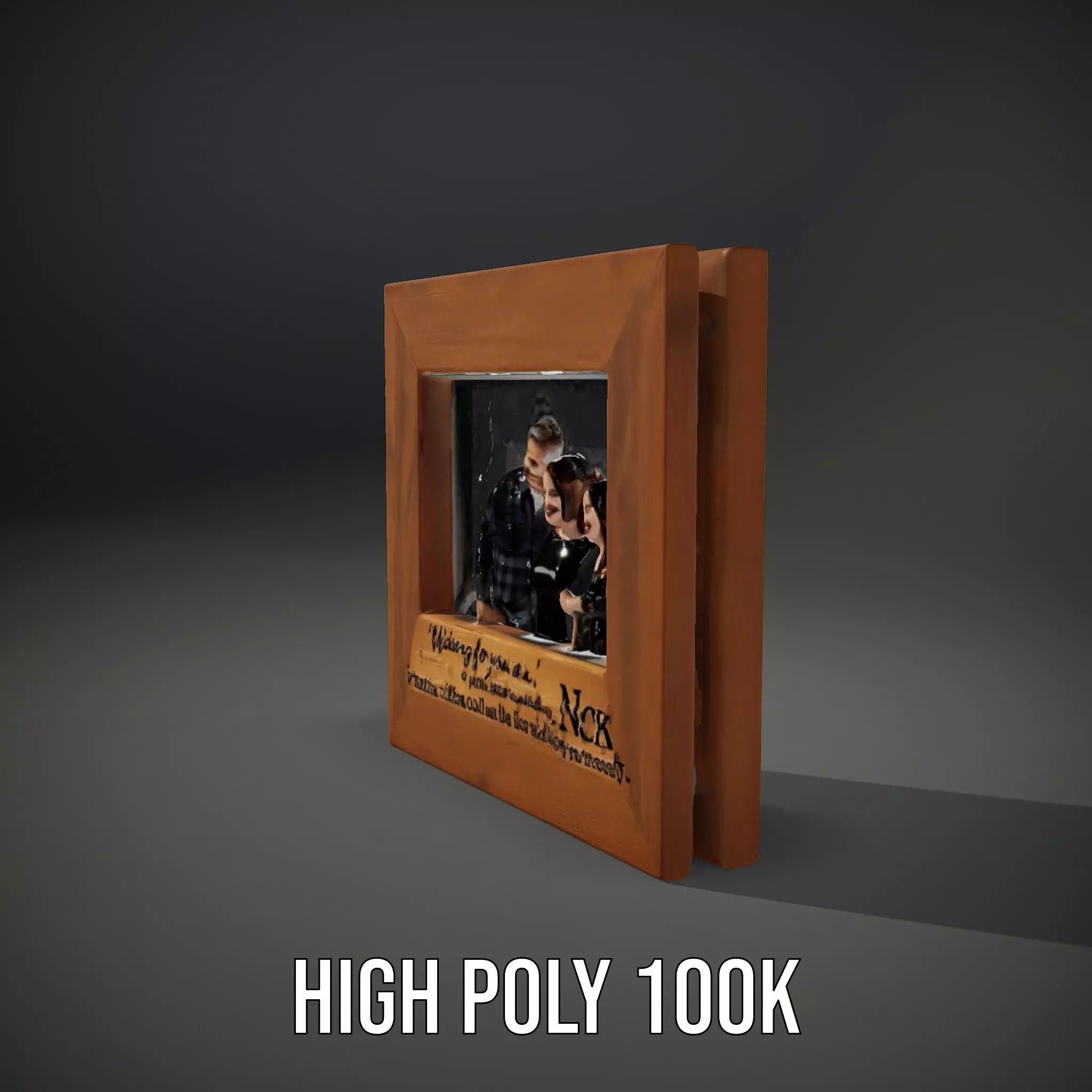 Wooden Picture Frame Model Pack with Inspirational Text Low-poly 3D model_15