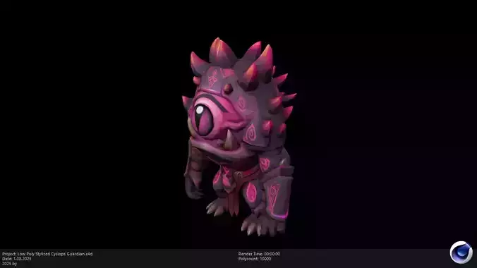 Low Poly Stylized Cyclops Guardian
