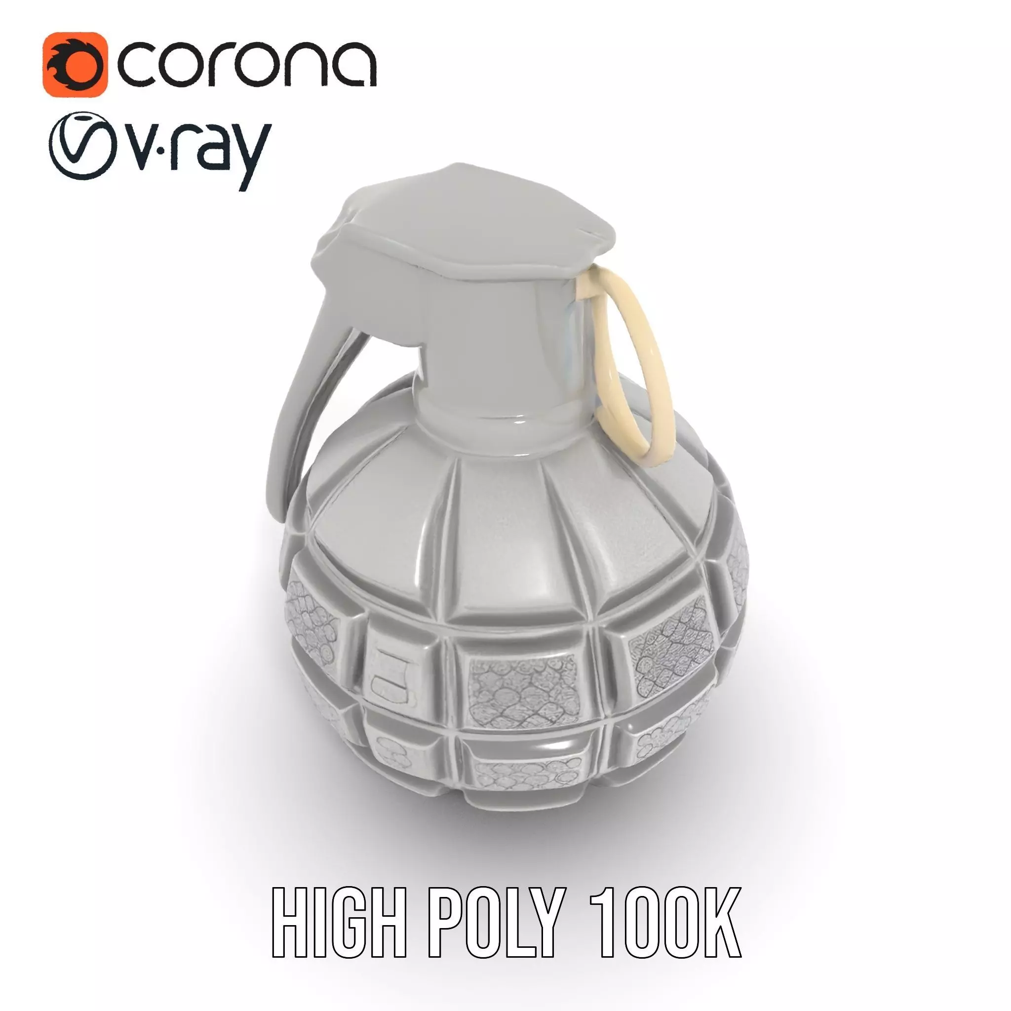 Realistic Grenade Model Pack featuring Detailed Textures Low-poly 3D model_23