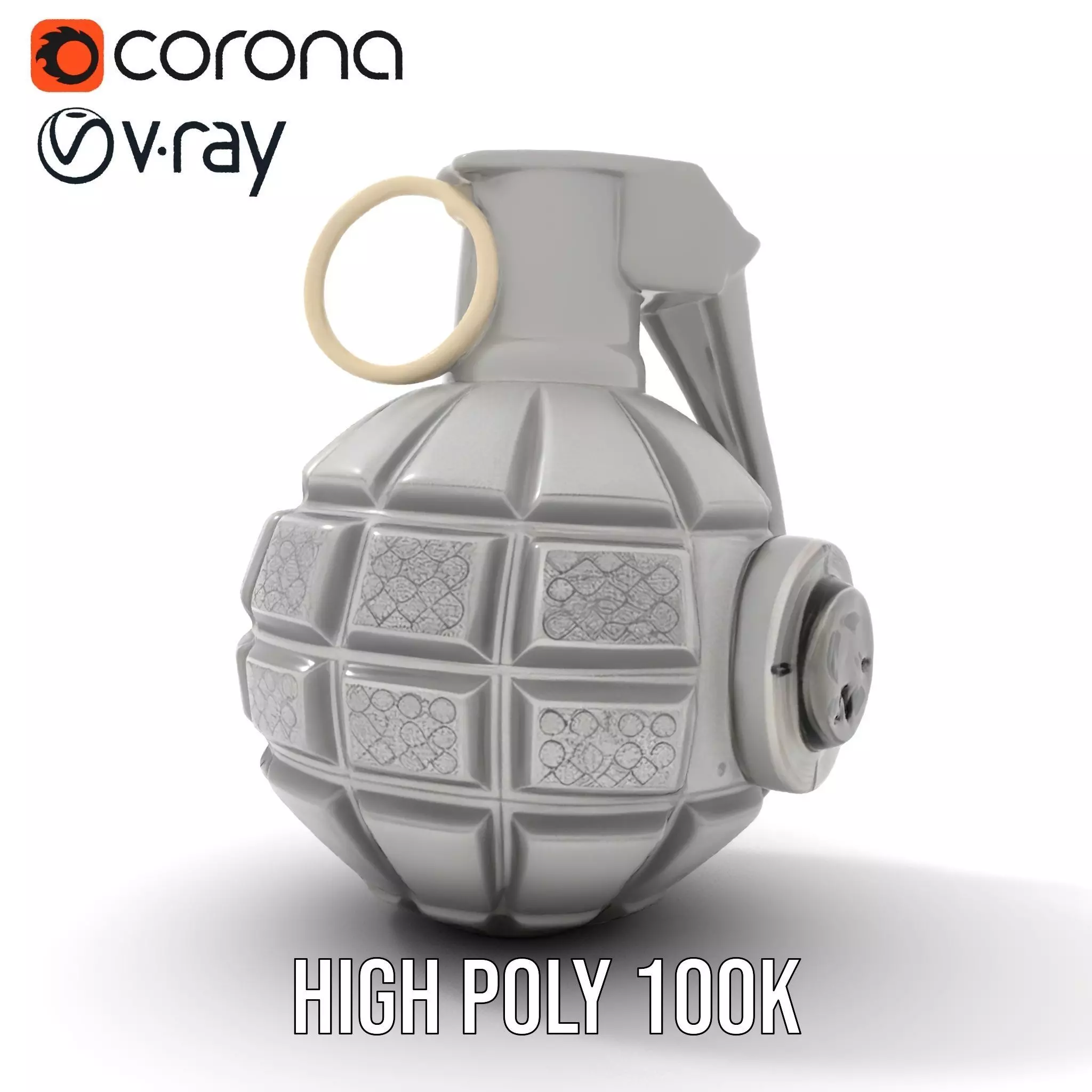 Realistic Grenade Model Pack featuring Detailed Textures Low-poly 3D model_32