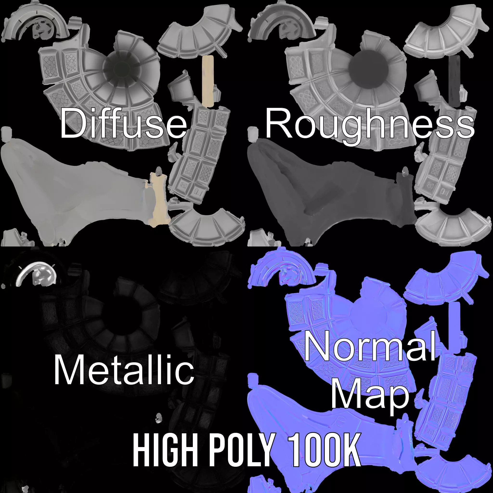 Realistic Grenade Model Pack featuring Detailed Textures Low-poly 3D model_3