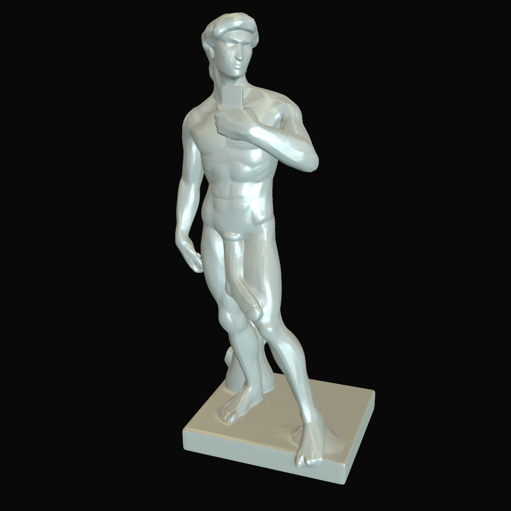 David of Michelangelo with a sock Free 3D print model_2