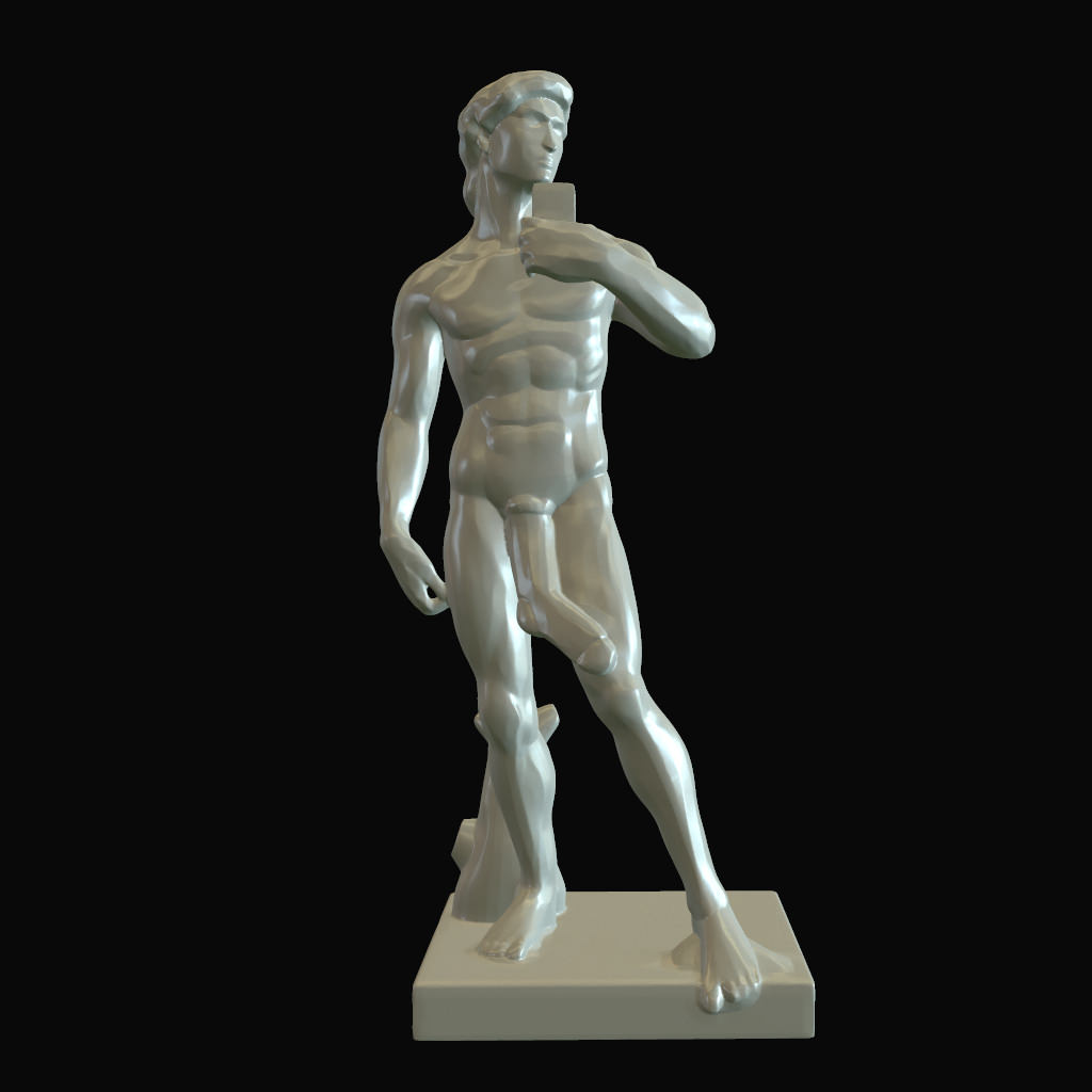 David of Michelangelo with a sock Free 3D print model_4