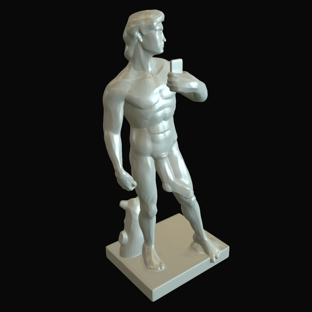 David of Michelangelo with a sock Free 3D print model_3