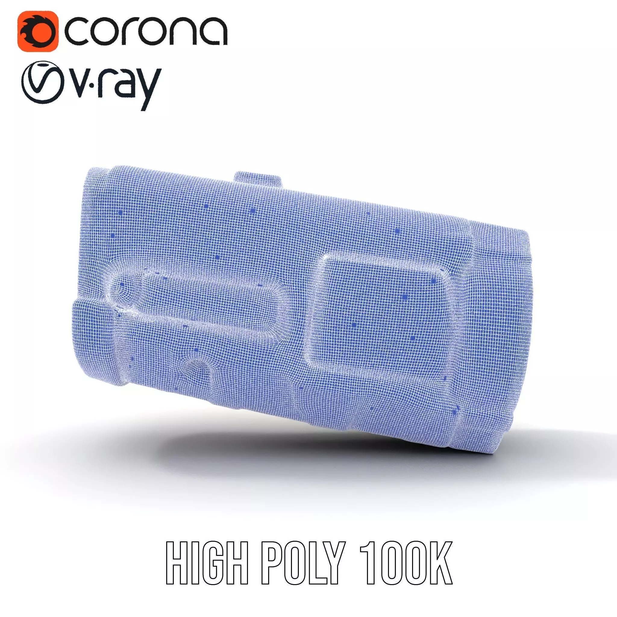 Yellow Handheld Flashlight Model Pack with Blue Lens Low-poly 3D model_34