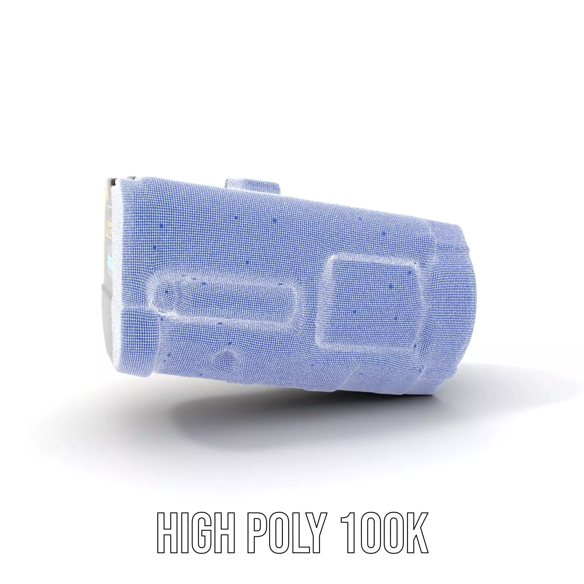 Yellow Handheld Flashlight Model Pack with Blue Lens Low-poly 3D model_5